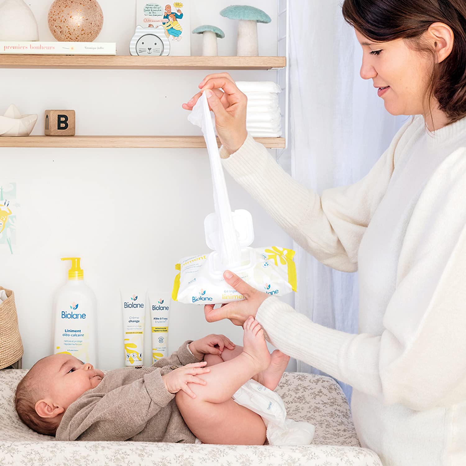 Biolane – Baby-Feuchttücher mit Limettenöl-Öl – 768 Tücher zum Pucken – ab der Geburt – 12 Packungen mit 64 Tüchern – Bild 5