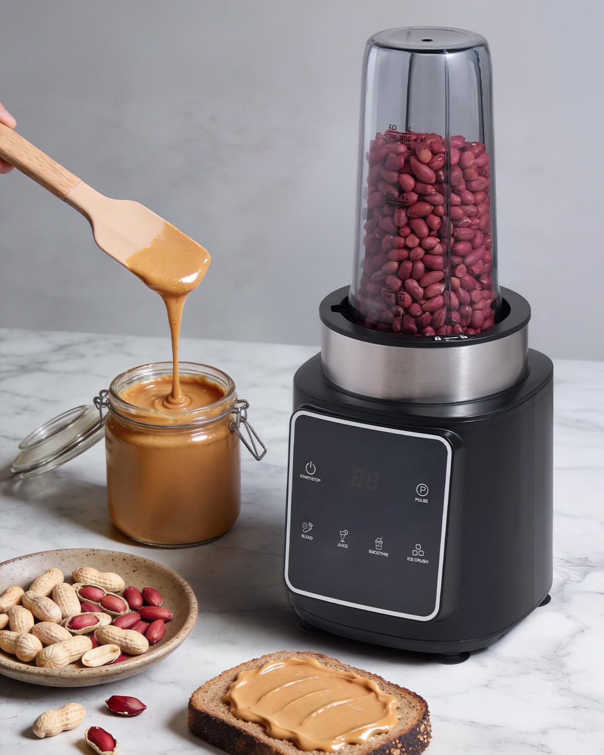 Standmixer, 1500 W, Eisknackmesser, 6 Klingen für Mixer, Smoothie-Maker mit 4 Programmen + Pulse-Funktion, 2 x 900 ml Flasche, für Smoothies, Milchshakes und Einfrieren von Obst – Bild 8