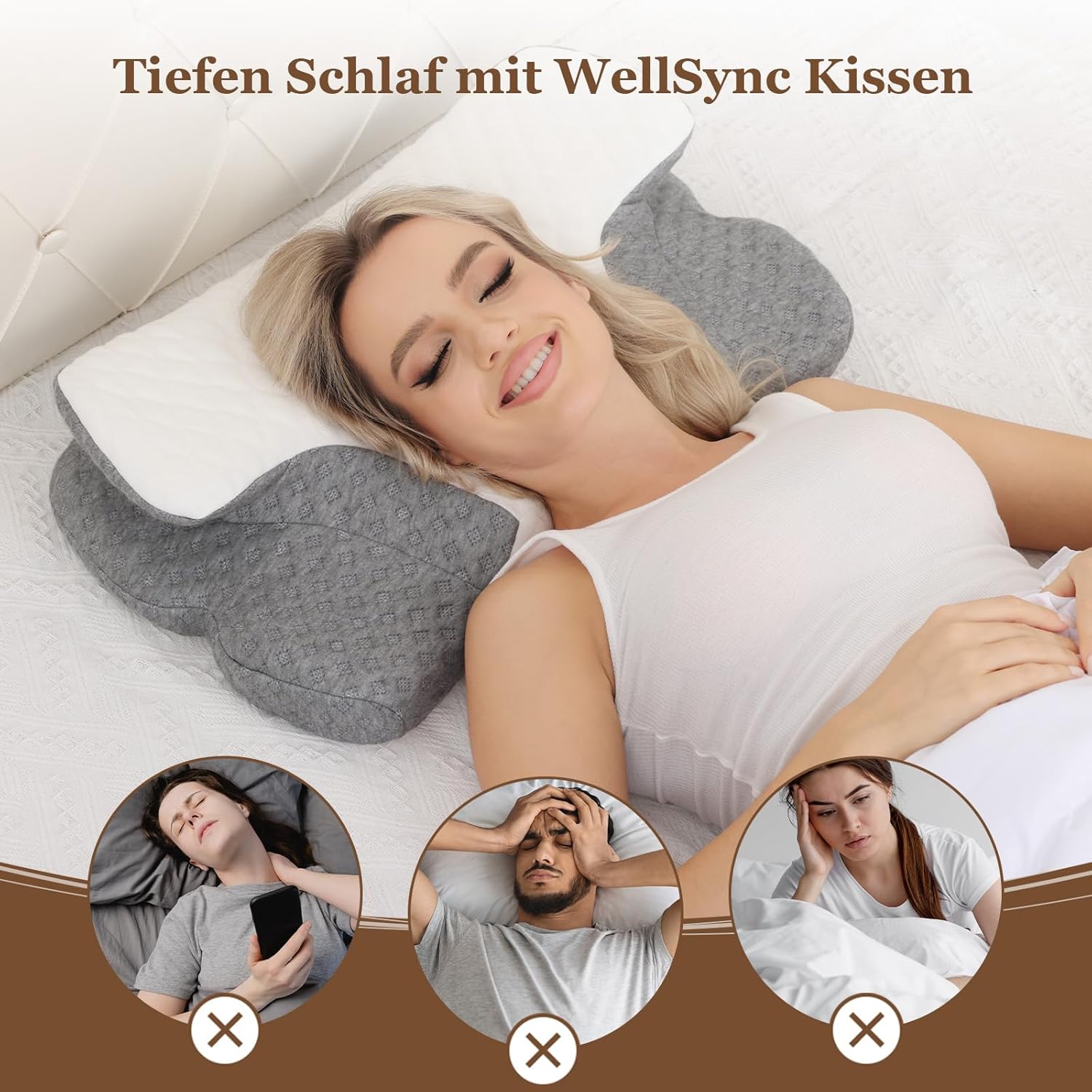 Nackenkissen aus Memory-Schaum – orthopädisches Kissen für Nacken und Schulter, ergonomisch und druckentlastend, perfekt für Rücken-, Seiten- und Bauchschläfer – Bild 6
