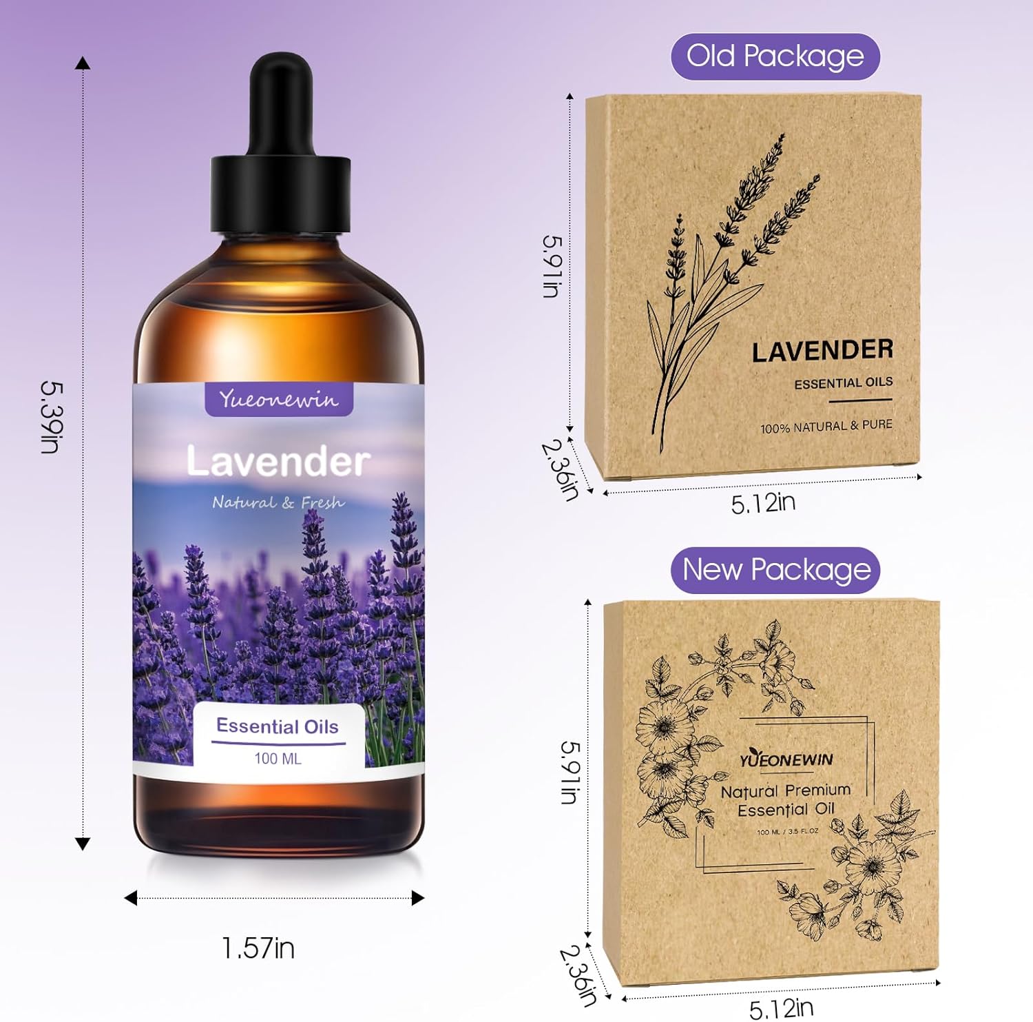 Lavendelöl 100 ml, reine ätherische Lavendelöle für Aromadiffusor, ätherisches Lavendelöl, Aromatherapie-Duftöl für Diffusor, Hautmassage, Heimwerken, Seife, Kerzenherstellung, Geschenke für Frauen – Bild 4