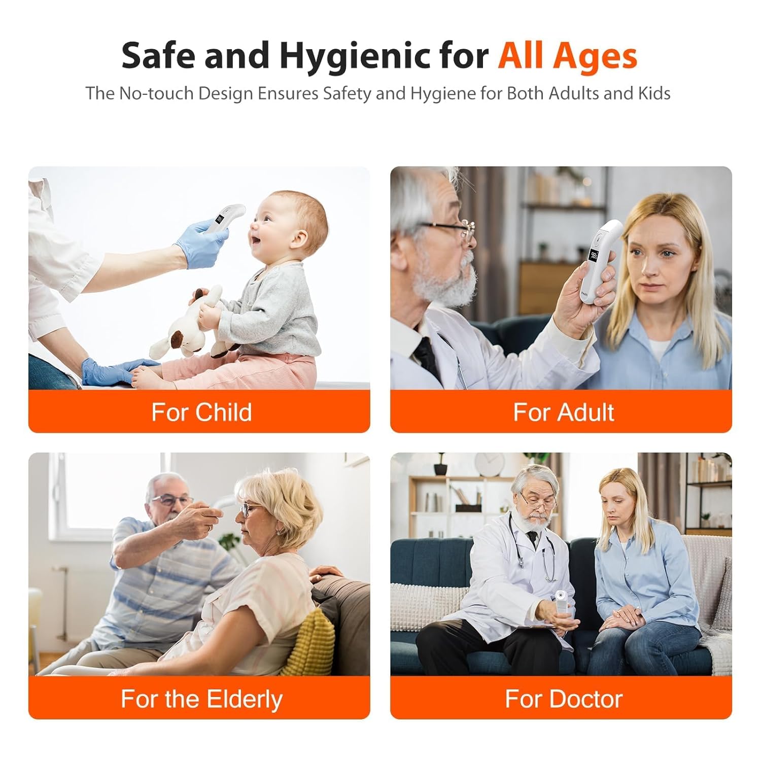 iHealth Thermometer für Erwachsene, iHealth Infrarot-Stirnthermometer für Erwachsene und Kinder, berührungsloses digitales Babythermometer mit Fieberindikatoren, berührungsloses Thermometer (PT2L) – Bild 5