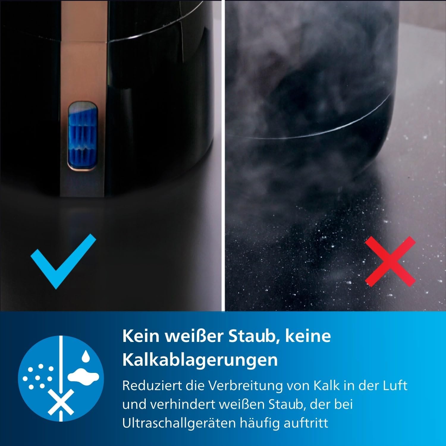 Philips 3000 Series HU3918/10 Luftbefeuchter, für bis zu 45 m², hygienische NanoCloud-Technologie, leiser Nachtmodus, Automatikmodus, 3 Liter Wassertank, schwarz – Bild 4