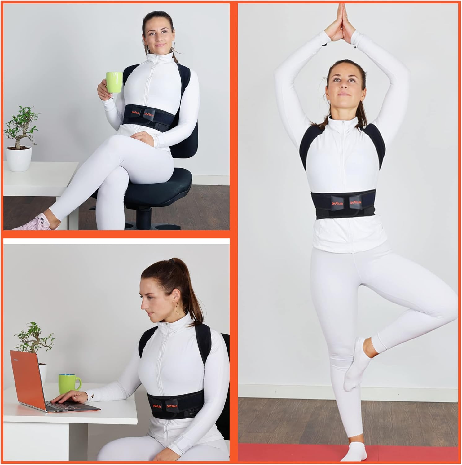 DH FitLife Haltungskorrektur | Rückenglätter mit Taille | Haltungstrainer | Rückentrainer | Rücken- und Schultergurt | Rückenstütze | Haltungskorrektur | für Männer und Frauen – Bild 4