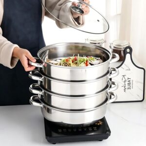 Dampfgarer zum Kochen, 28 cm Edelst...