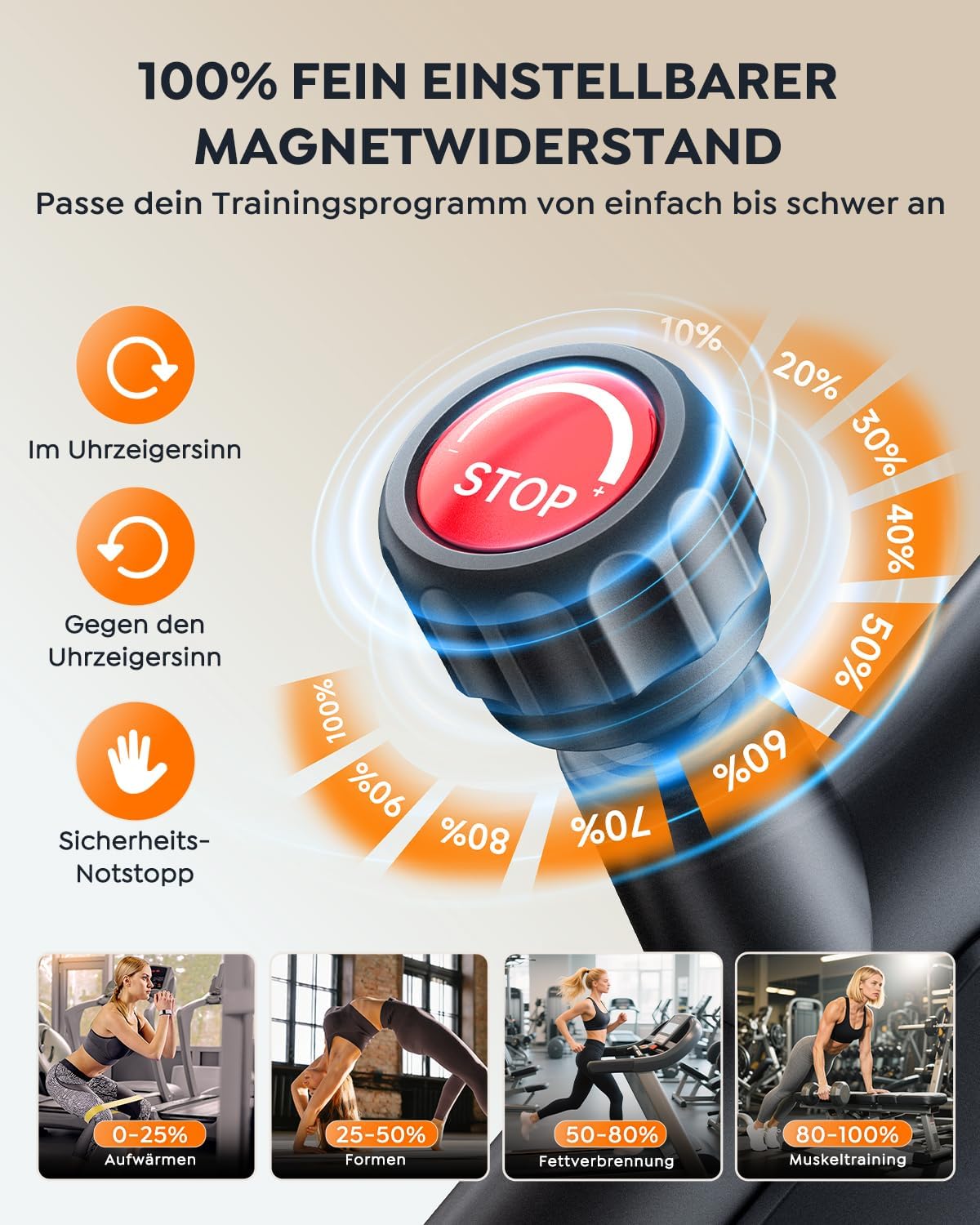 Hometrainer Fahrrad mit App, Ultraleise Heimtrainer Fahrrad, Ergonomisches Design, LCD Display mit Pulsmessung, Magnetischer Widerstand, 15KG Schwungrad, Bis 160KG – Bild 8