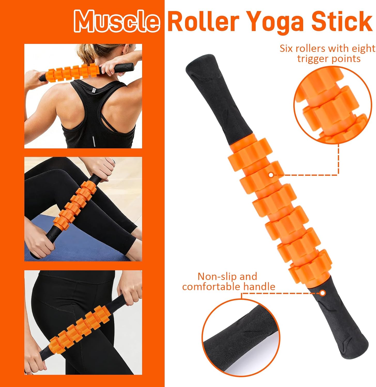 7-in-1 Faszienrollen-Set, PP/EVA-Schaumstoffrolle, Faszienset mit Faszienrolle Wirbelsäule, Massagerolle, Massageball, Spanner, Widerstandsband für Tiefenmuskelmassage, Yoga, Pilates, Fitnessrolle – Bild 6