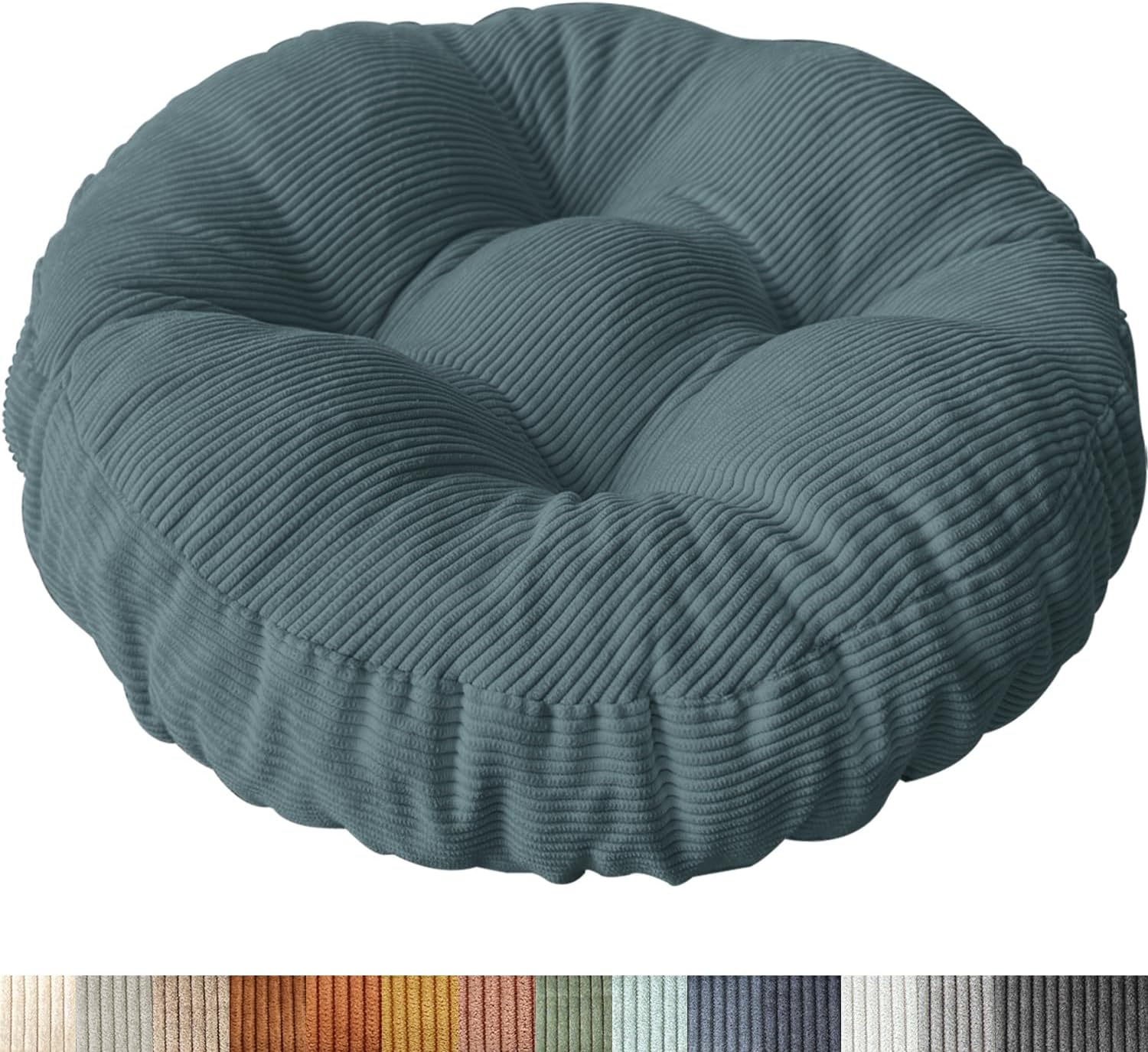 Rundes Sitzkissen, 30 x 30 cm, rutschfest, waschbar, Sitzkissen, bequemes Stuhlkissen, 6 cm dick, waschbares Stuhlkissen aus Cordstoff, für Innen, Küche, Garten, Holzstühle