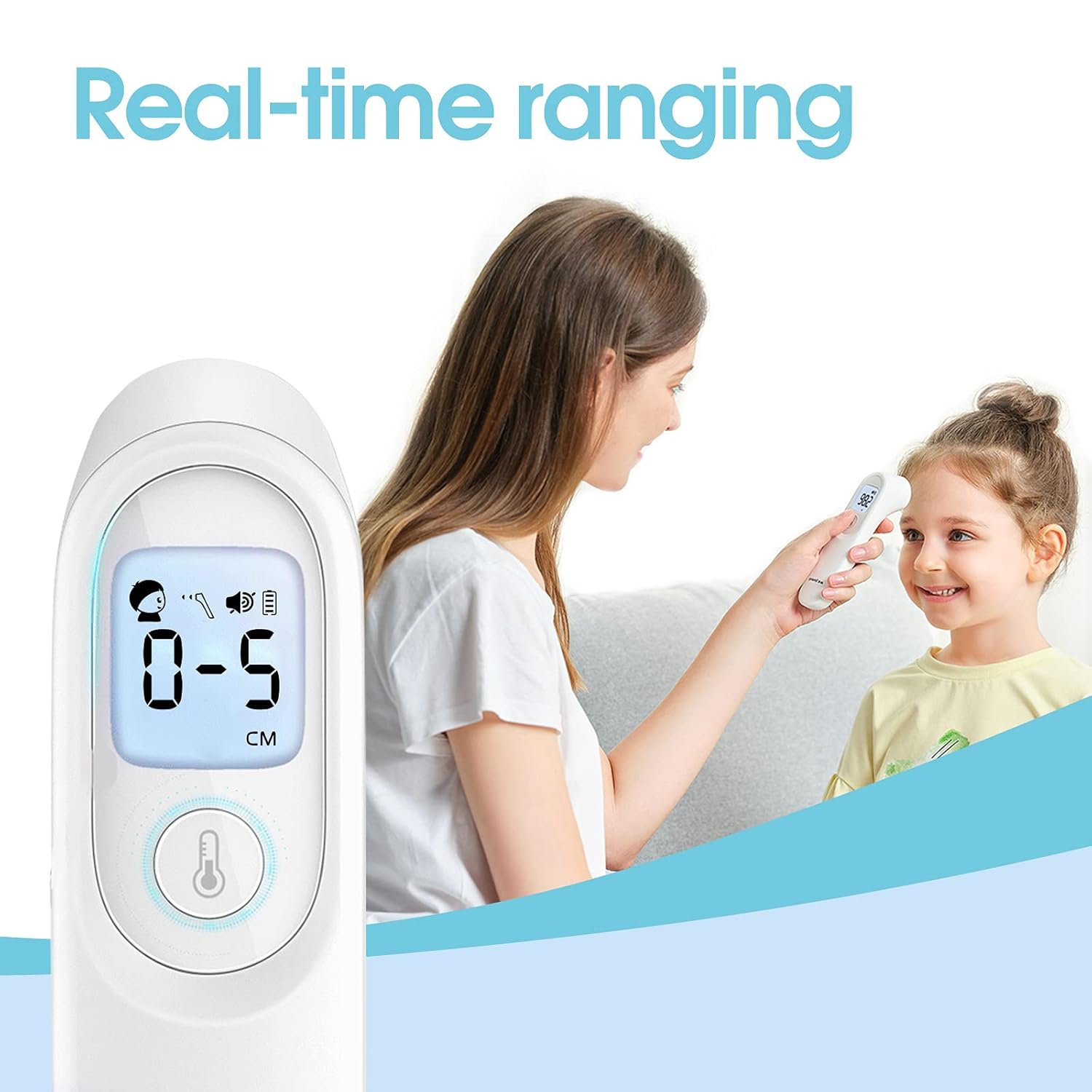 yuwell Kontaktloses Fieberthermometer für Erwachsene und Kinder, medizinische Qualität, berührungsloses digitales Thermometer, babyfreundlich, 1-Sekunden-Messung, Hochtemperaturalarm, lautloser Modus – Bild 2