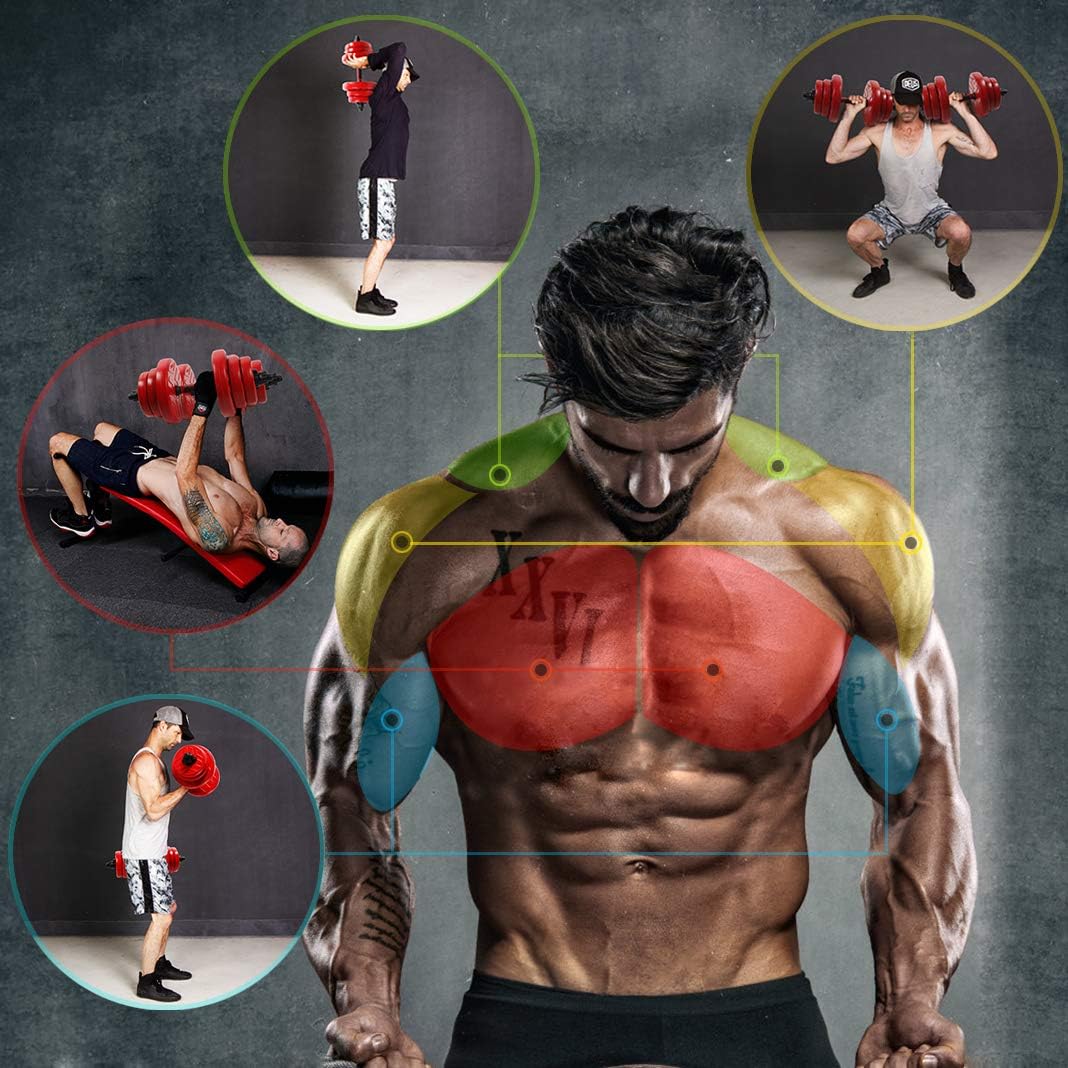 CCLIFE Hanteln Set 2er Kurzhanteln Langhanteln verstellbar Hantelset 20/25/30/40kg professionelle Hantel mit Verbindungsstahlrohr Gewichten – Bild 6