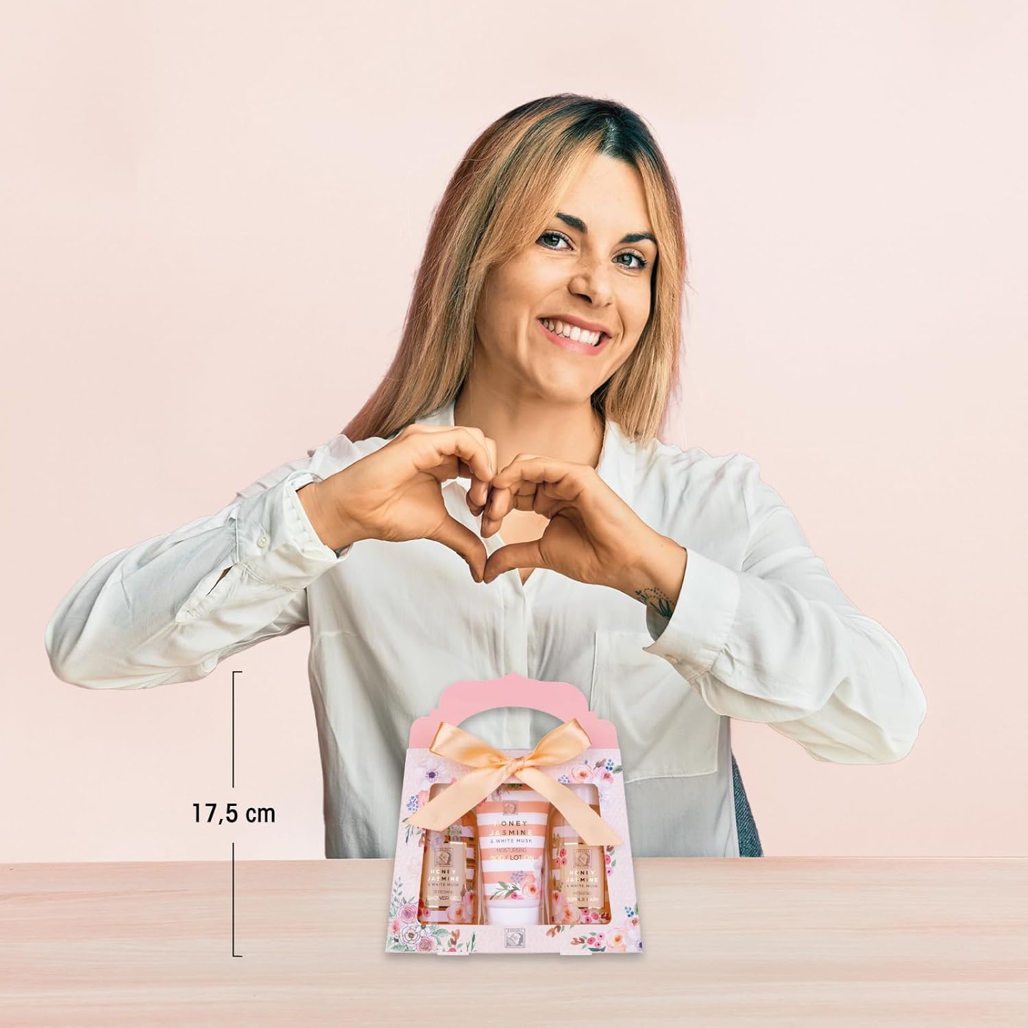 Accentra Damen-Duschset Honey Jasmine in schöner Geschenkbox – 3-teiliges Pflegeset mit Duschgel, Bodylotion und Schaumbad – Wellness-Geschenkset für Geburtstag und Valentinstag – Bild 6