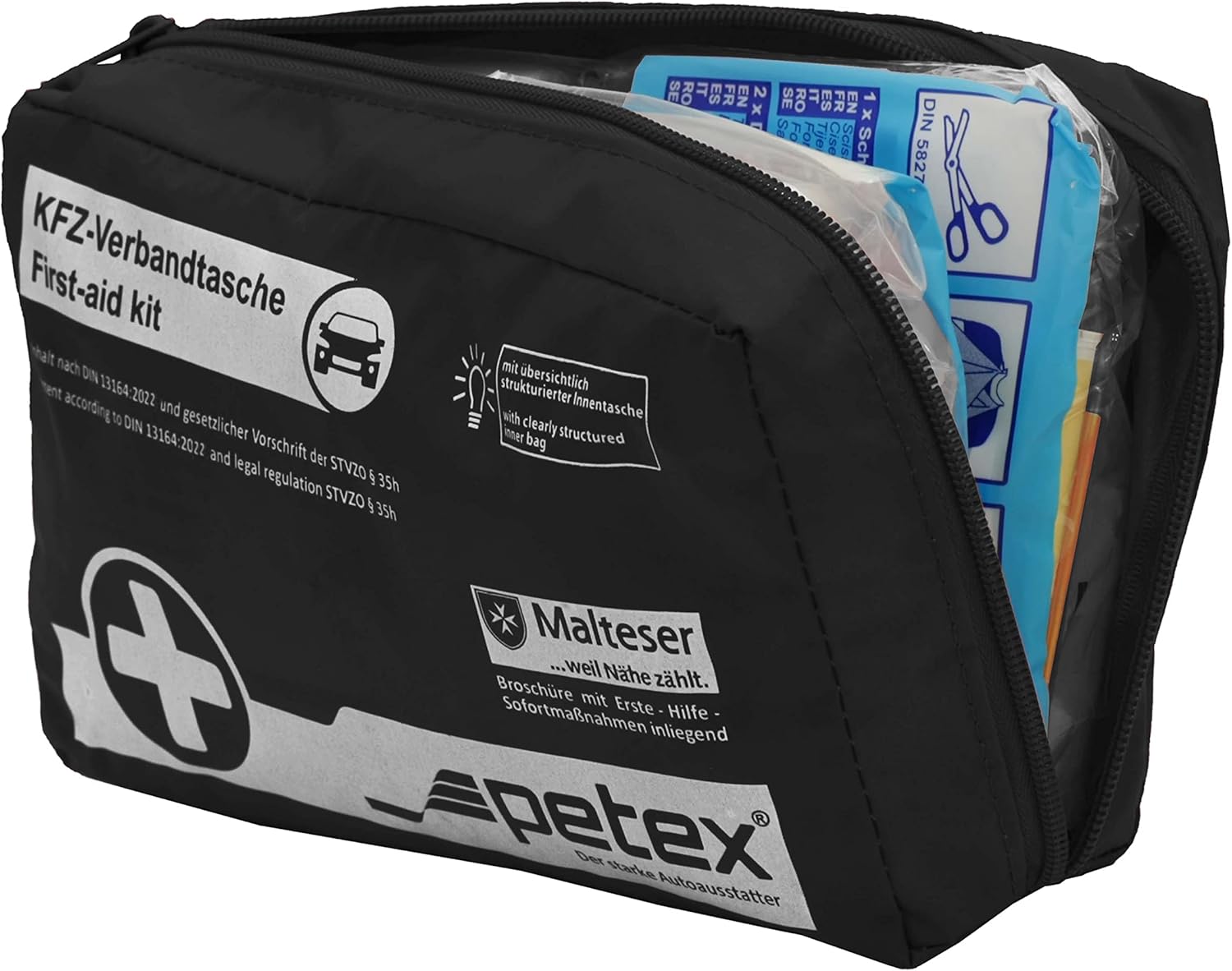 Petex 43930004 DIN 13164 schwarzer Verbandsbeutel, Inhalt – Bild 5