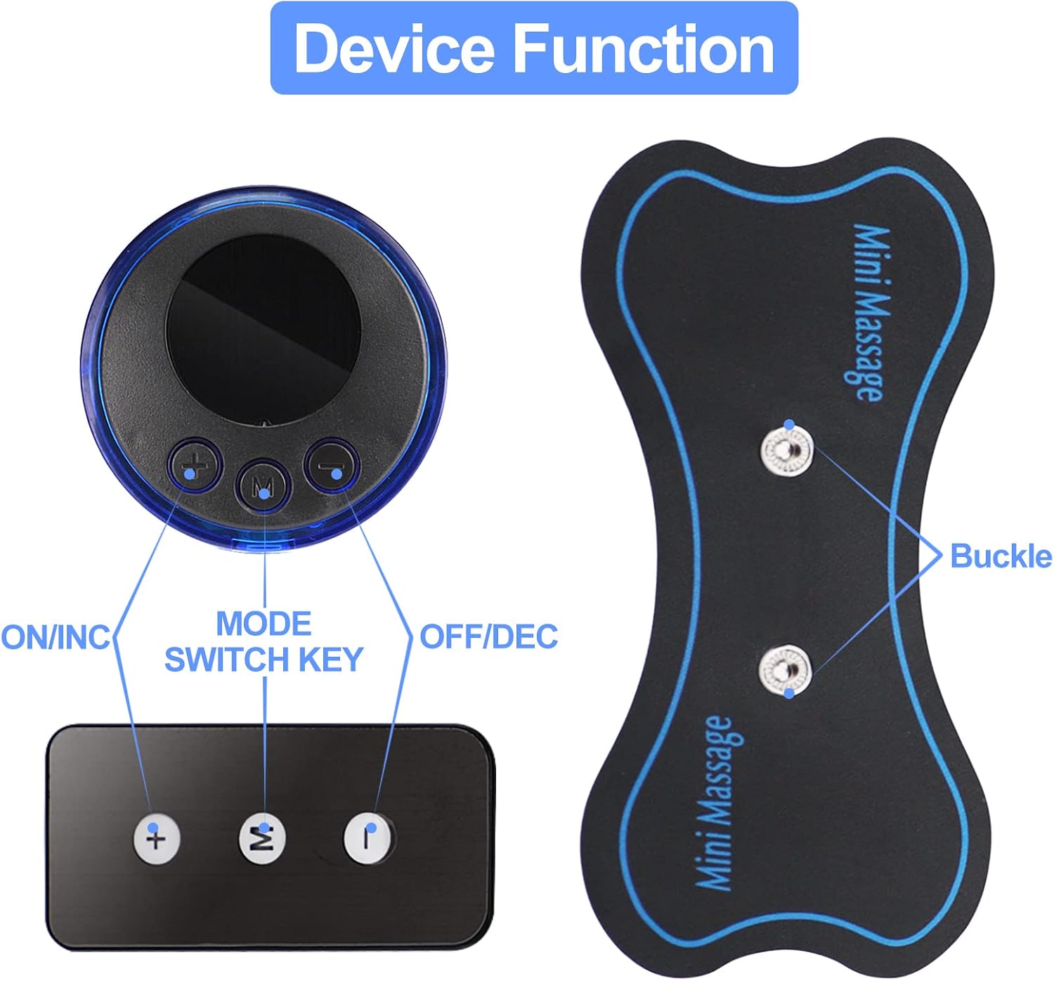 2 Stück Mini-Nackenmassagegerät, Körpermassagegerät & Nackenmassagegerät, elektrisches Schultermassagegerät, Schmerzlinderung für Arme, Nacken, Rücken, Taille, Beine, 6 Pads, Fernbedienung – Bild 5