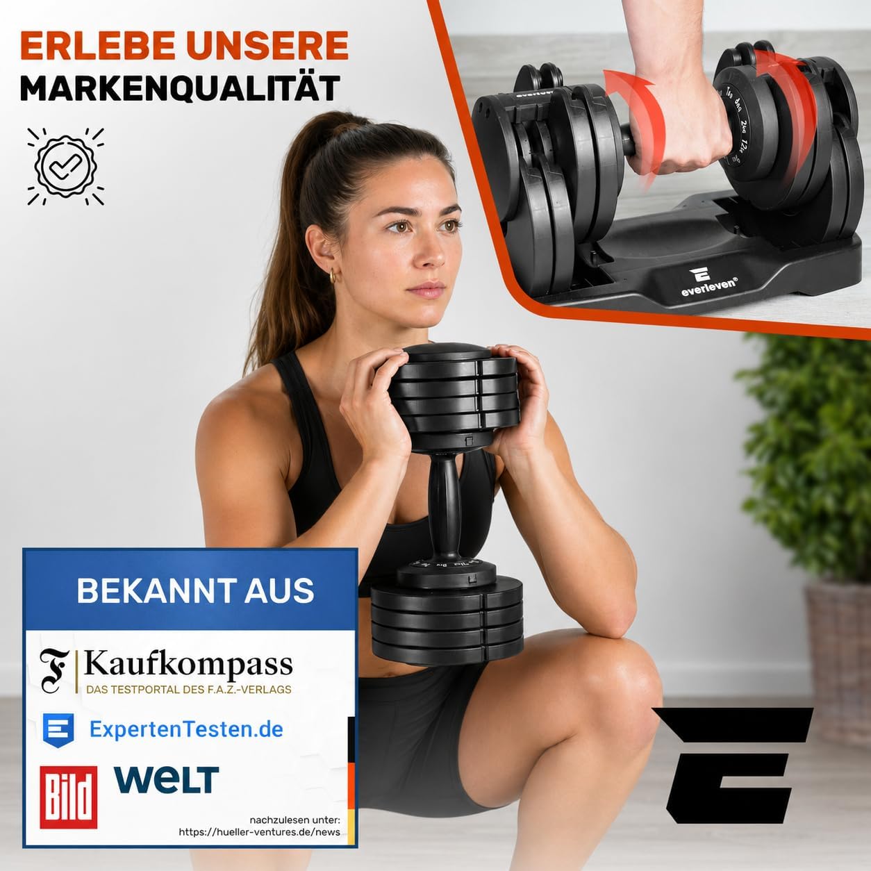 Verstellbares Hantelset, 12 kg, 18 kg, 24 kg, 40 kg, 15 Gewichtseinstellungen, Einzelhantel, verstellbare Hantel, verstellbare und platzsparende (Fix Lock) Gewichte für Heim-Fitnessstudio, Krafttraining – Bild 7