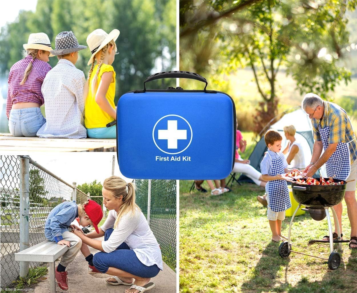 SHBC Kompaktes Erste-Hilfe-Set (228 Teile) für familiäre Notfälle. Das wasserdichte EVA-Gehäuse und die Tasche sind ideal für Auto, Boot, Wandern, Reisen, Büro, Sport und Jagd. Beschütze deine Lieben, Grün – Bild 6