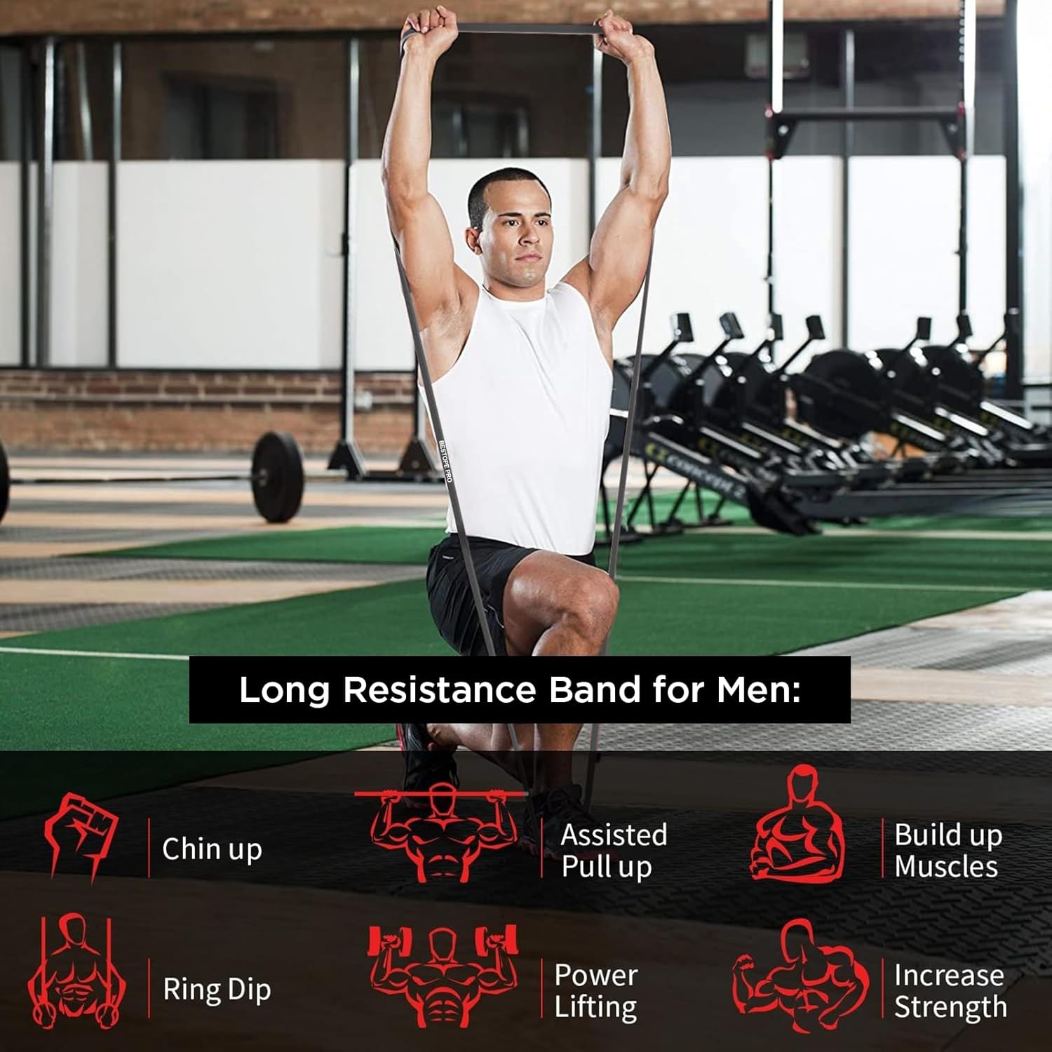 BESTOPE PRO Widerstandsband, Widerstandsbänder-Set für Krafttraining, Klimmzug-Training, Fitnessbänder für Klimmzug, Stretching, Yoga, Krafttraining, Pilates, Crossfit, Männer und Frauen – Bild 6