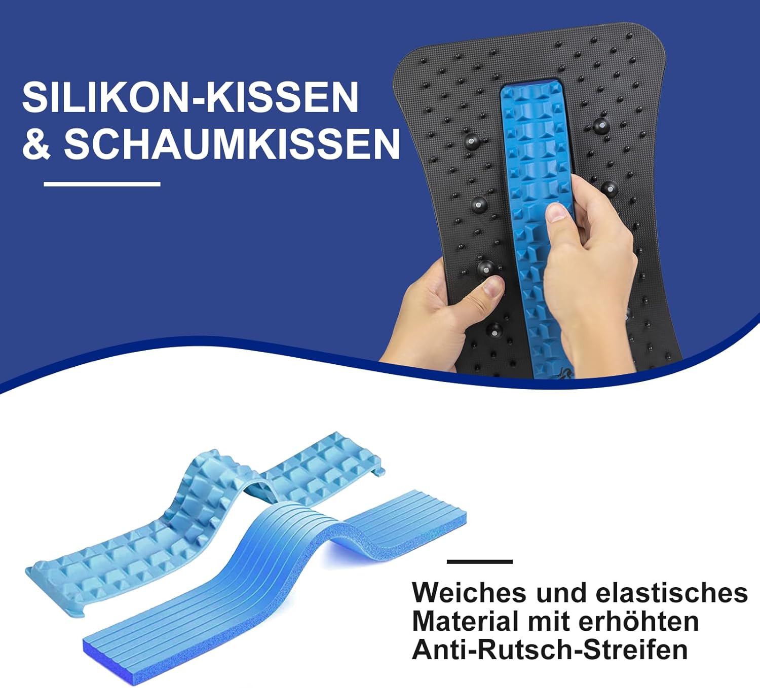 Rückenstrecker, Rückenmassagegerät, 2026, verbessert den Rückenstrecker für die untere und obere Lendenwirbelsäule, mehrstufige Lendenwirbelstütze mit Massagepunkten für Bandscheibenvorfall, Skoliose, Ischias – Bild 5