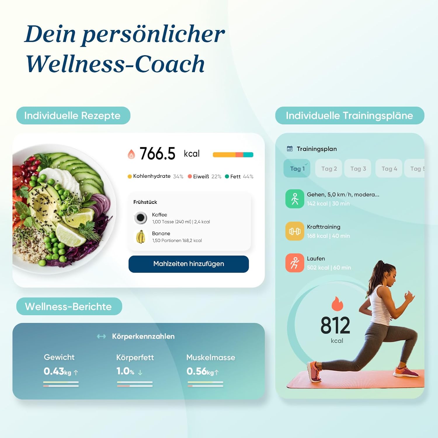 Etekcity Körperfettwaage - Personenwaage Digital mit 0,02 kg Genauigkeit - Bluetooth mit App für Fitness - Körperwaage zur Messung von Körperfett,BMI,Muskelmasse,Protein,BMR-Tiefschwarz-28 x 28 cm – Bild 8