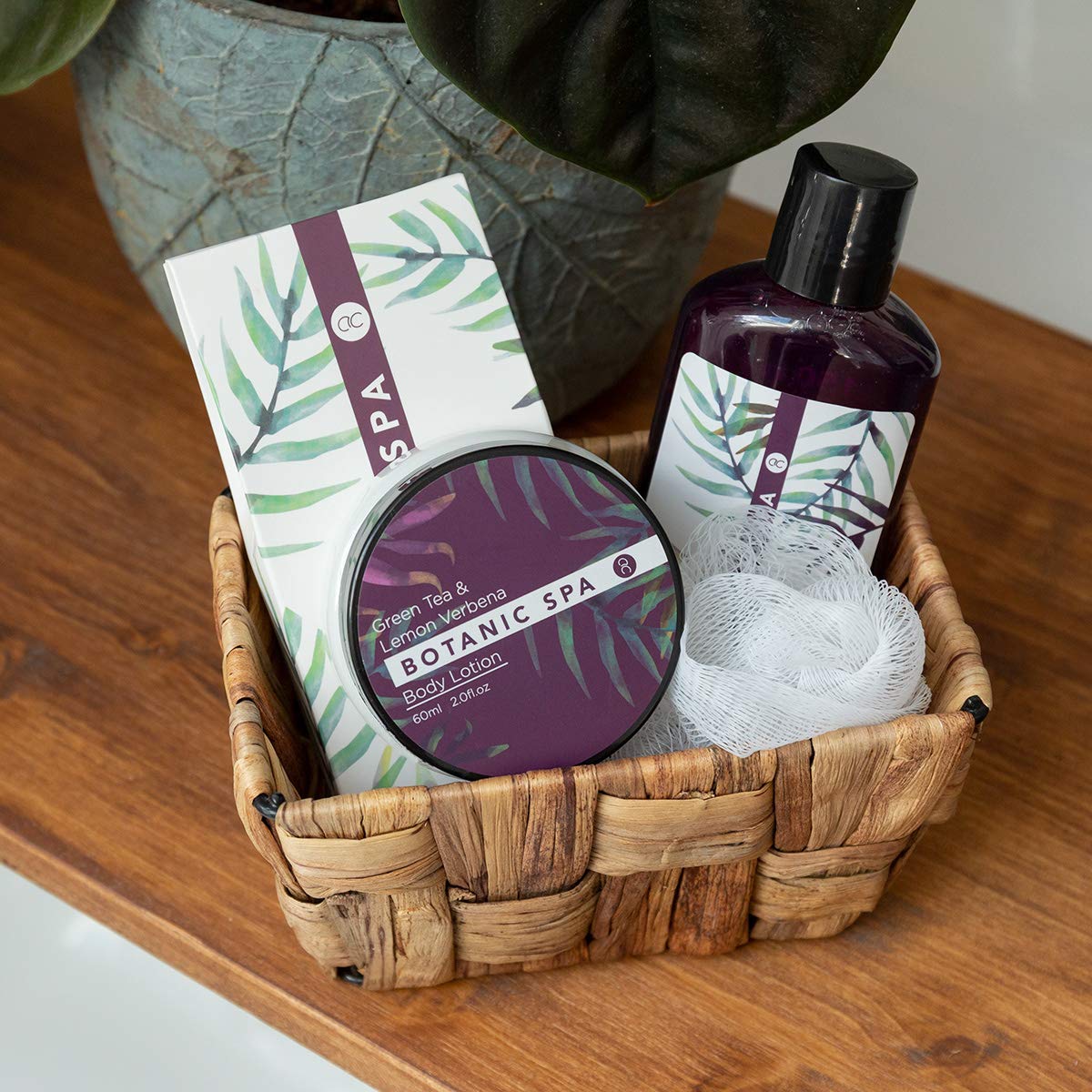 Accentra Botanic Spa Geschenkset im dekorativen Seegraskorb – 5-teiliges Bade- und Duschset, bestes Geschenk für Geburtstag, Valentinstag usw. – Bild 15