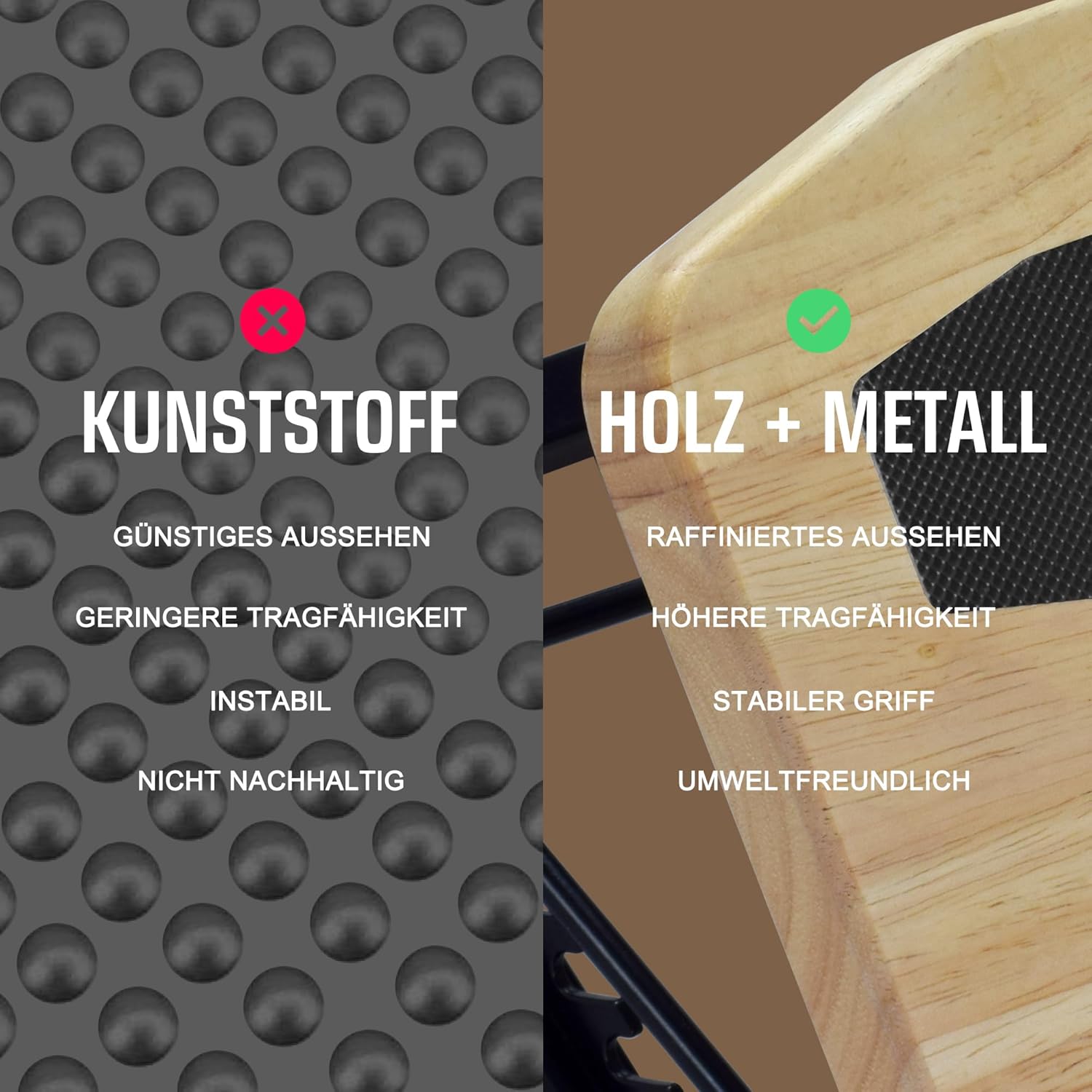 Verstellbare Fußstütze für den Schreibtisch, ergonomischer Fußhocker aus Holz, unter dem Schreibtisch, Fußhocker – 7 verstellbare Winkel, Holz-Schreibtisch-Fußstütze mit rutschfester Matte (Naturholz) – Bild 5