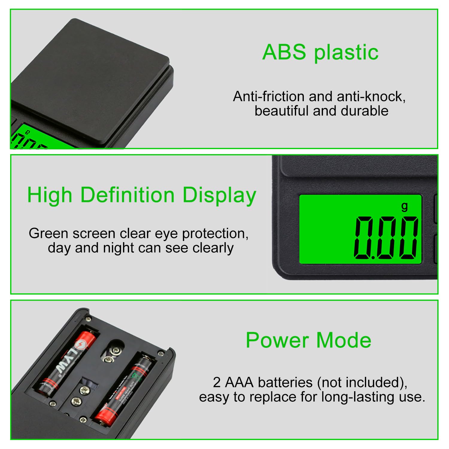 GeekerChip Präzisionswaage 0,01 g/1000 g, digitale Küchenwaage, tragbare Taschenwaage, multifunktionale Taschenwaage, Grammwaage, mit LCD-Display, für Lebensmittel, Schmuck, Medizin, Labor, Kaffee – Bild 4
