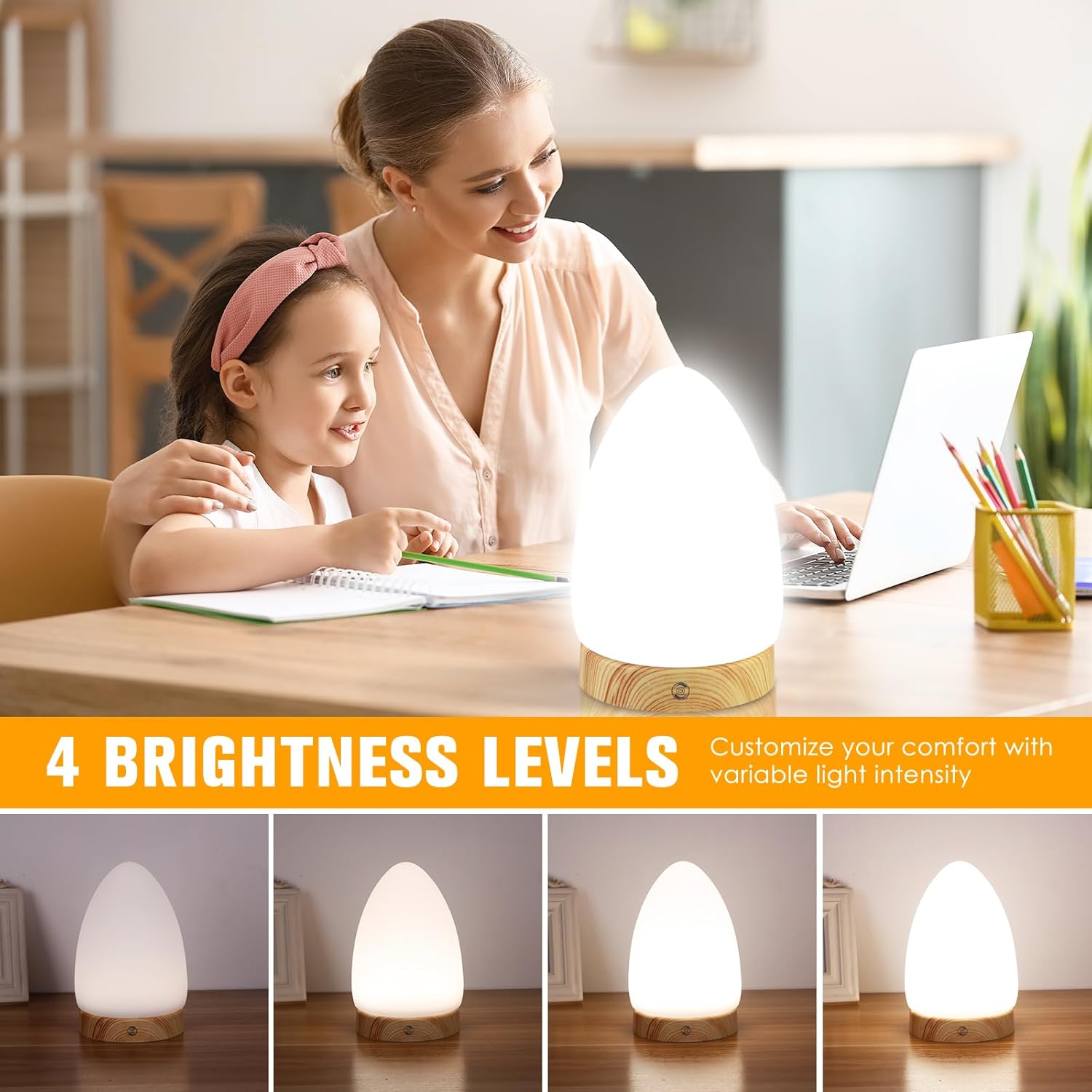 Tageslichtlampe 10000 Lux, Simulation von Tageslicht, flimmer- und UV-freie LED-Technologie, Tageslichtlampe mit Fernbedienung, 3 Farbtemperaturen, Dimmer und Timer – Bild 3