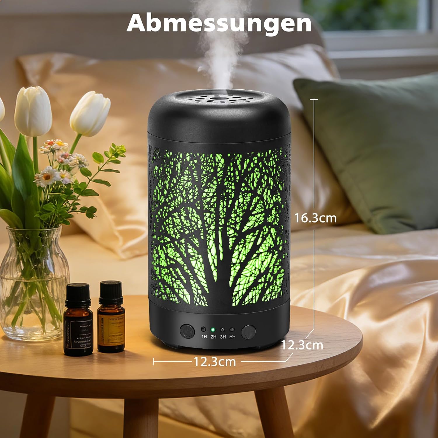Aigostar Aromadiffusor, Aromatherapie-Diffusor für ätherische Öle, 100 ml Ultraschall-Diffusor, 7-Farben-Beleuchtung, Luftbefeuchter für Schlafzimmer/Büro/Yoga – Bild 8