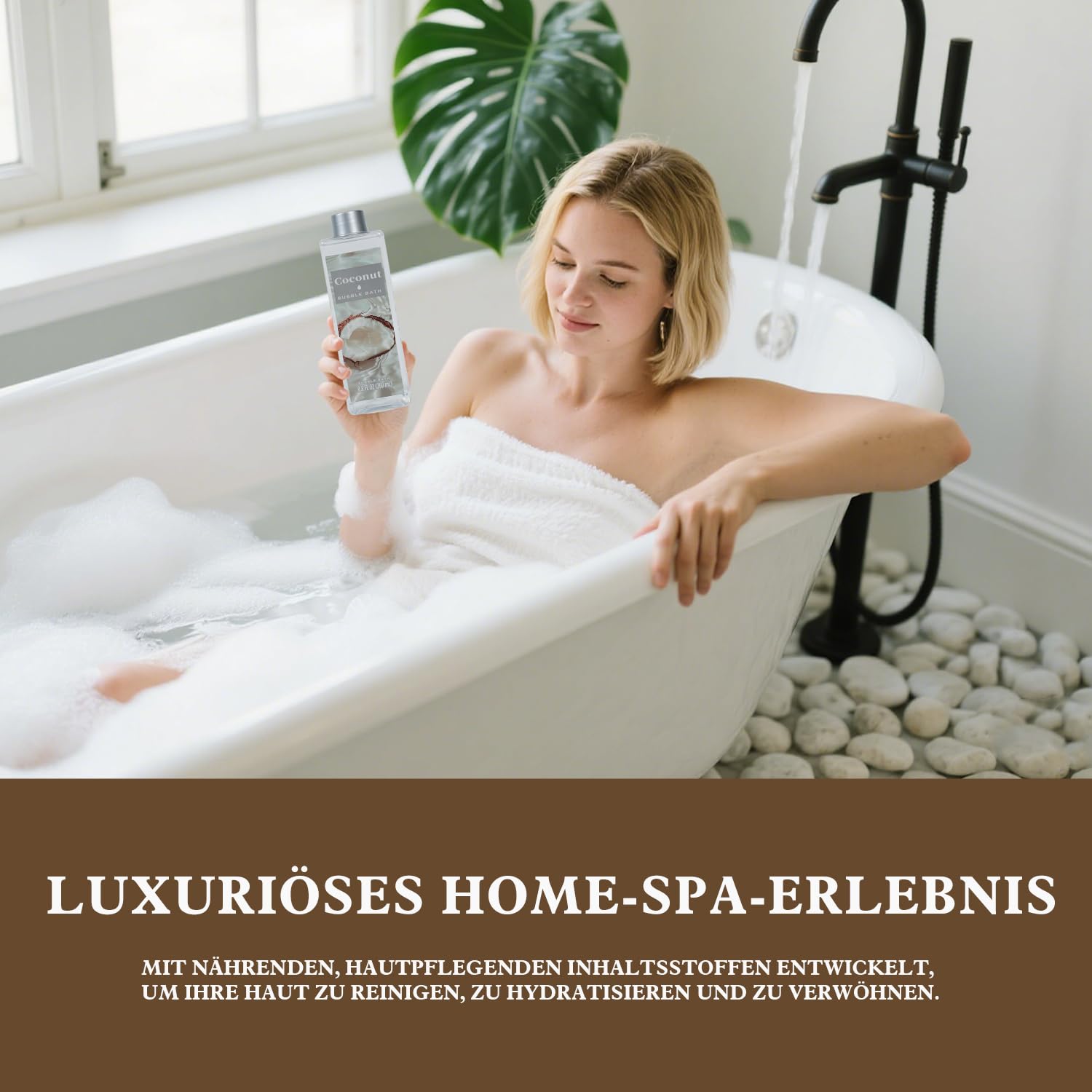 SPA LUXETIQUE Bade-Geschenkset für Damen – 8-teiliges Bade-Geschenkset mit Kokosnuss-Duft, Geburtstagsgeschenk, Wellness-Set für Frauen mit Duschgel, Schaumbad, Körperlotion, Geschenkset zum Muttertag, Geschenke für Sie, Frauen, Mutter – Bild 4