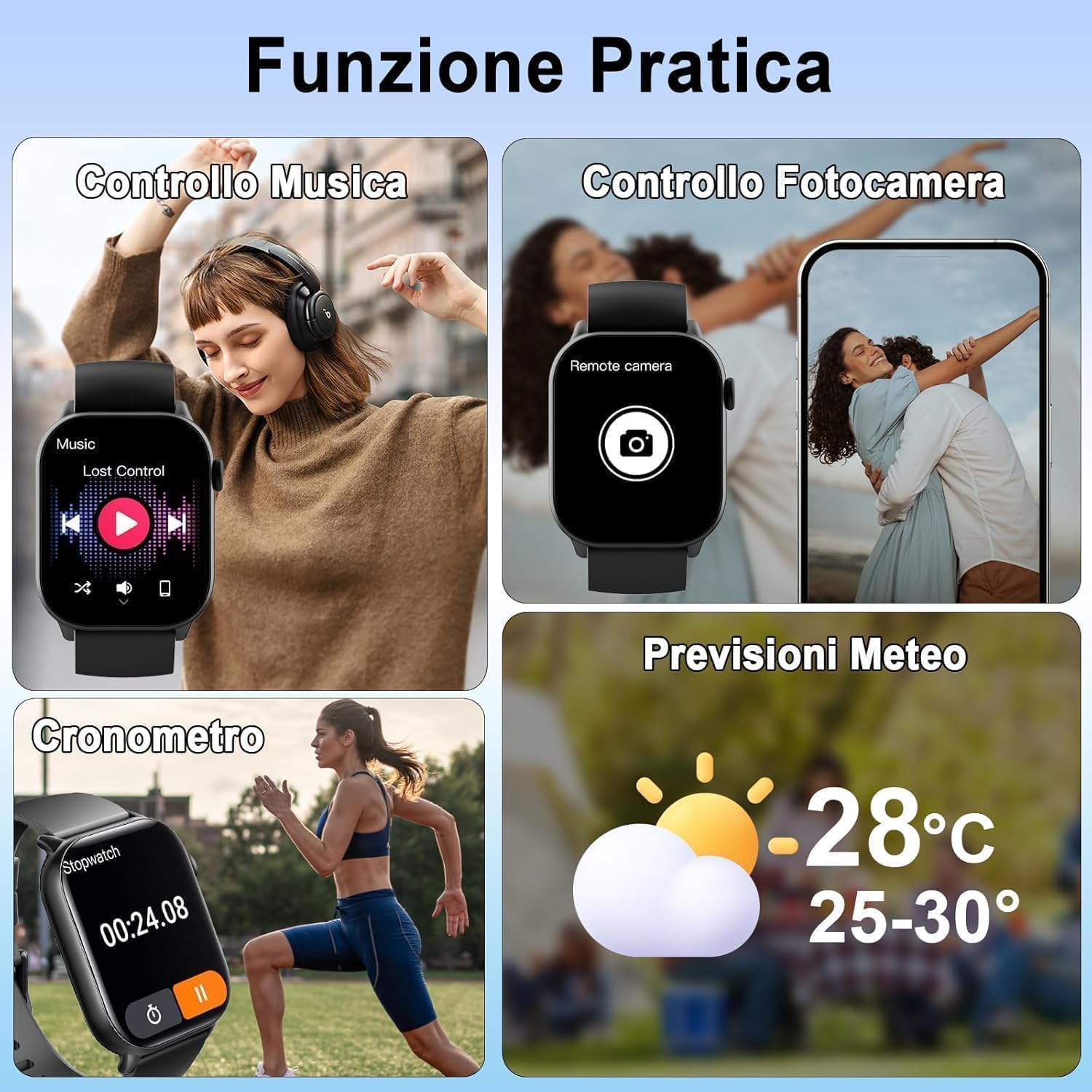Smartwatch Herren Damen, 1,96" HD Smartwatch 2026 mit Telefonfunktion, Smart Watch Fitnessuhr 113+ Sportmodi, IP68 Wasserdicht, Sportuhr mit Herzfrequenz Schlafmonitor Schrittzähler, für Android iOS – Bild 6