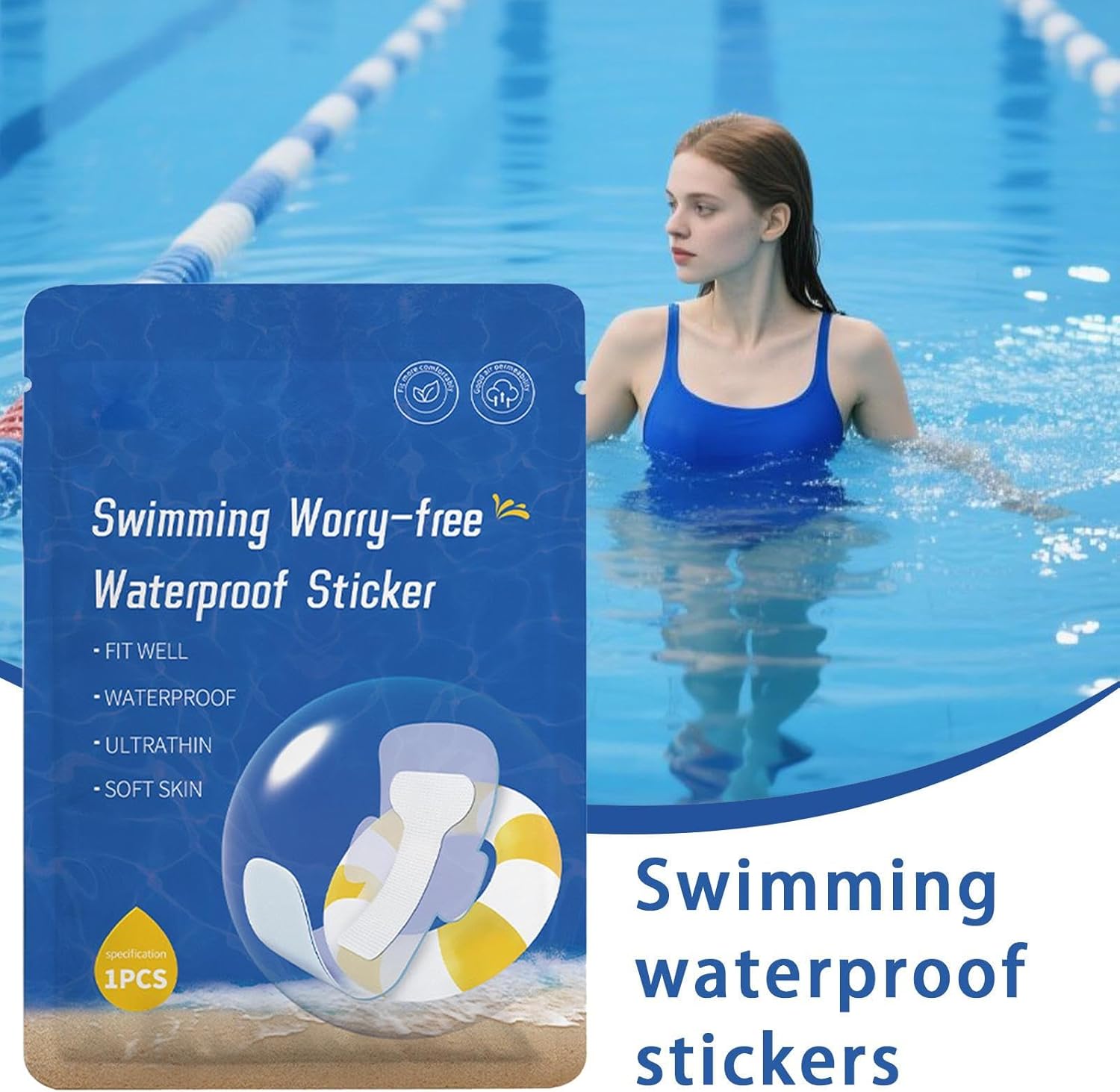 Wasserdichte Damenbinden zum Schwimmen, hypoallergene Hygieneprodukte für den Wasserkreislauf – Menstruationsschutz für Badeanzüge, Intimbereich, Reisen, Outdoor-Aktivitäten – Bild 3