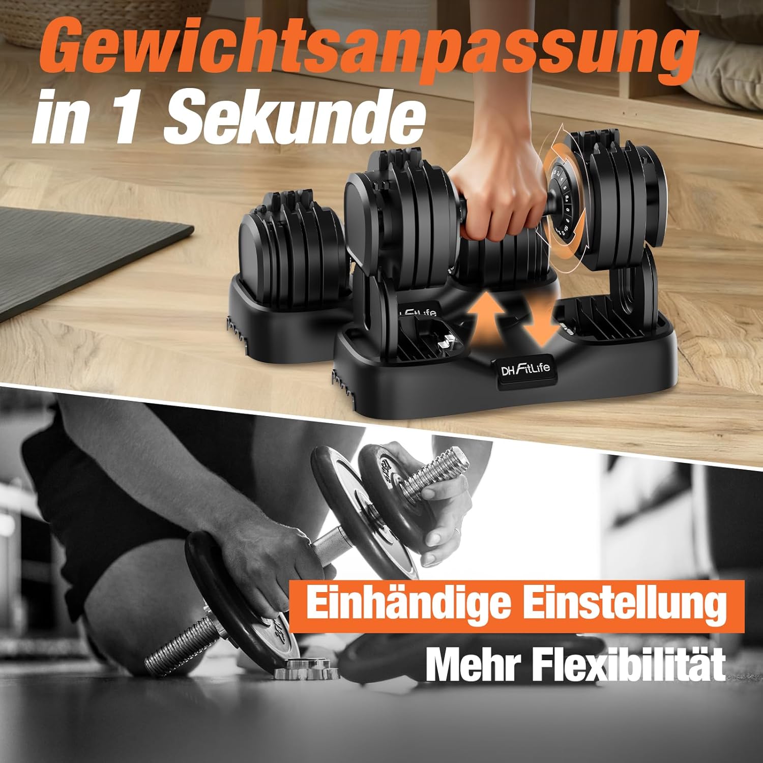 DH FitLife 2026 Neu Hantel Set – Verstellbare Kurzhanteln 2,5 bis 25 KG mit 18 Gewichtsstufen | Hantelset Kurzhantel mit Gewichten | Hantelset für Männer & Frauen – Bild 3