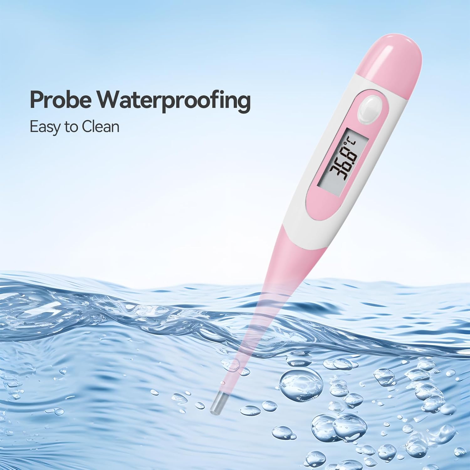 Snomd Digitales Fieberthermometer für Erwachsene und Kinder, medizinisches Thermometer mit Fieberalarm und flexibler Spitze – Bild 4