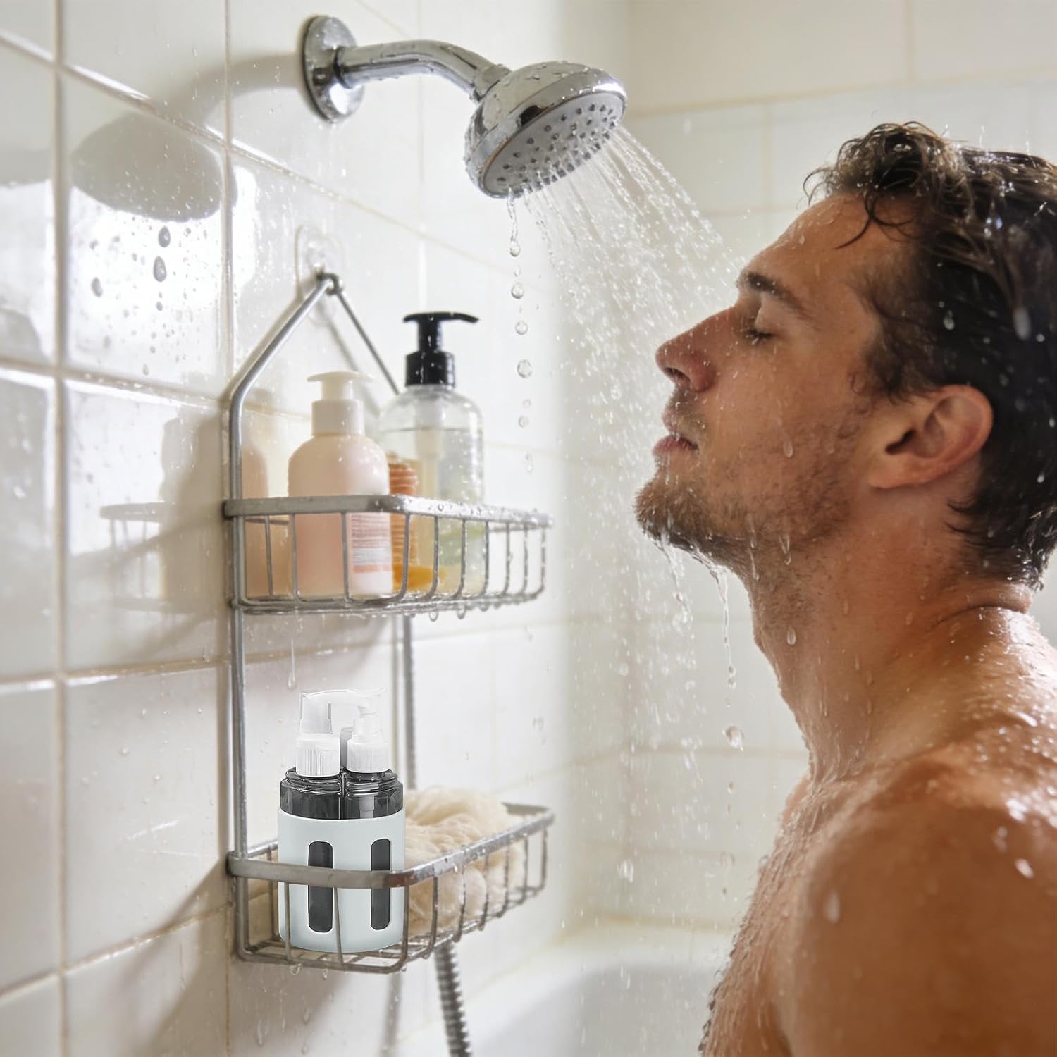 Flaschen für Toilettenartikel, 4-in-1, tragbar, wiederaufladbar, mit Zerstäuber, nachfüllbare Flaschen für persönliche Hygieneprodukte, für Camping, Outdoor, Reisen, Urlaub, Ho – Bild 7