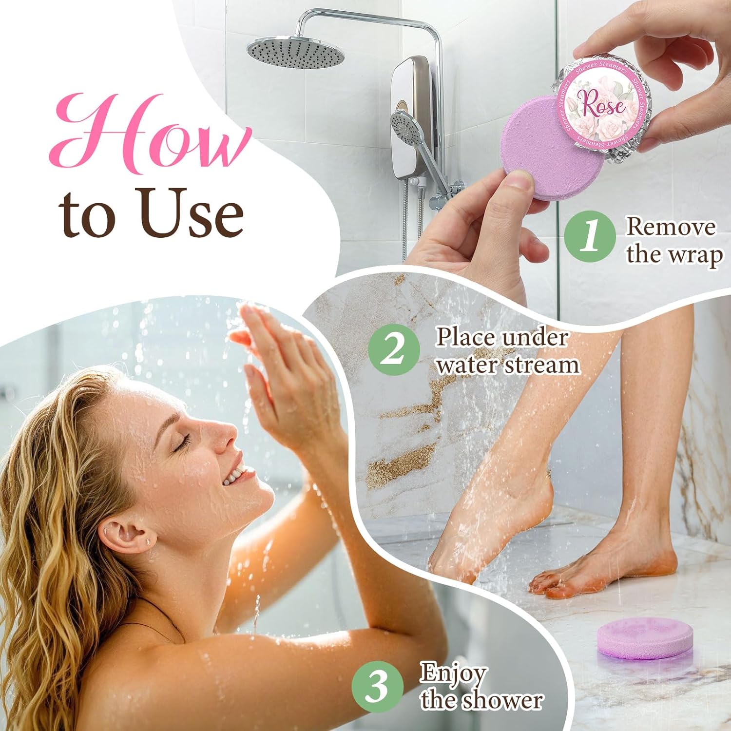 Geschenke für Frauen, Badebomben, Aromatherapie, Geburtstagsgeschenke für Frauen, Duschdampfer, Home SPA, natürliches ätherisches Öl für Muttertag, Geschenk für Mama (8 Stück) – Bild 5