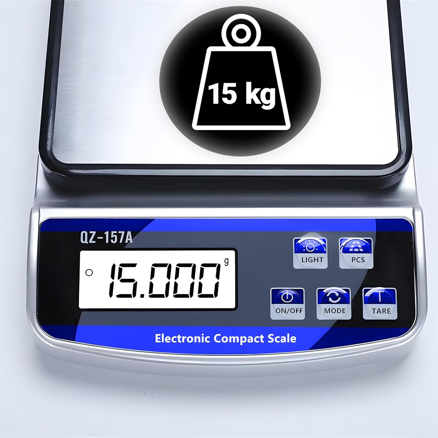 Retoo Digitale Küchenwaage aus Edelstahl, belastbar bis 15 kg, Digitalwaage mit LCD-Display, Waage mit Tarafunktion und Zählfunktion, perfekt für Küche, Laden – Bild 6