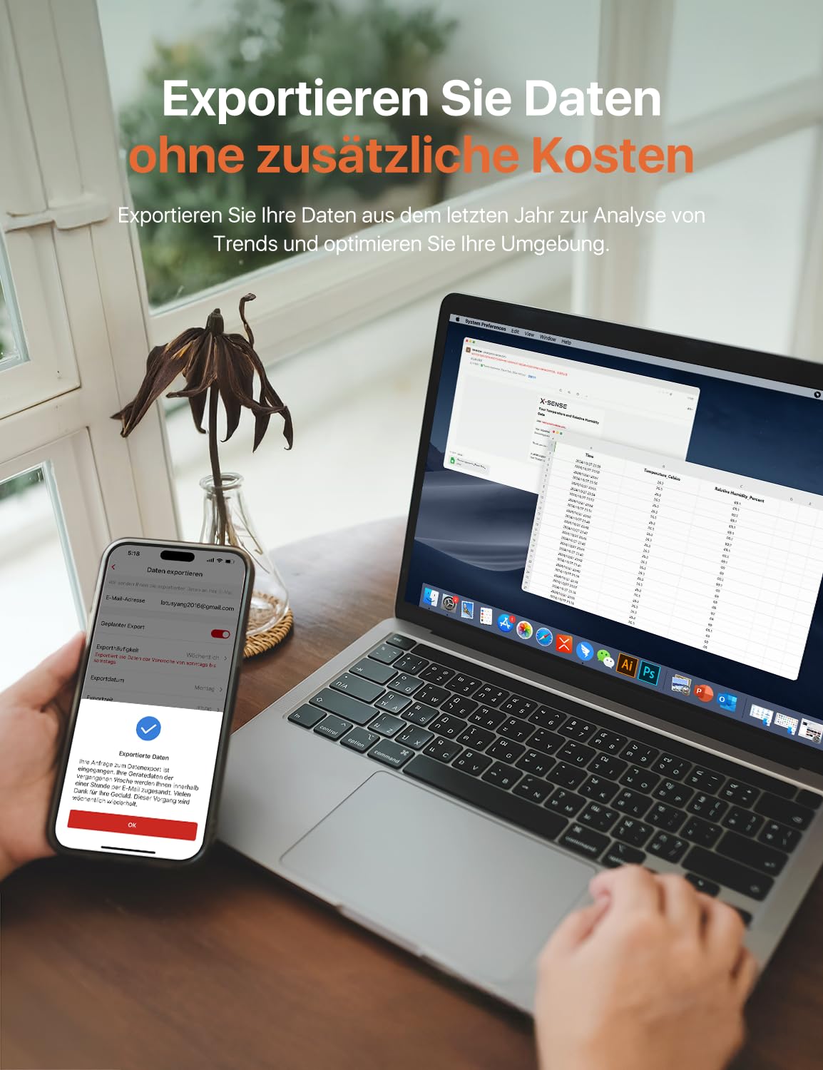 X-Sense WLAN-Thermometer-Hygrometer-Innenraumthermometer mit X-Sense-App, angepasster Komfortbereich, Thermo-Hygro-Datenlogger, Smiley-Anzeige, kompatibel mit Alexa, STH0A – nur mit Basisstation – Bild 8