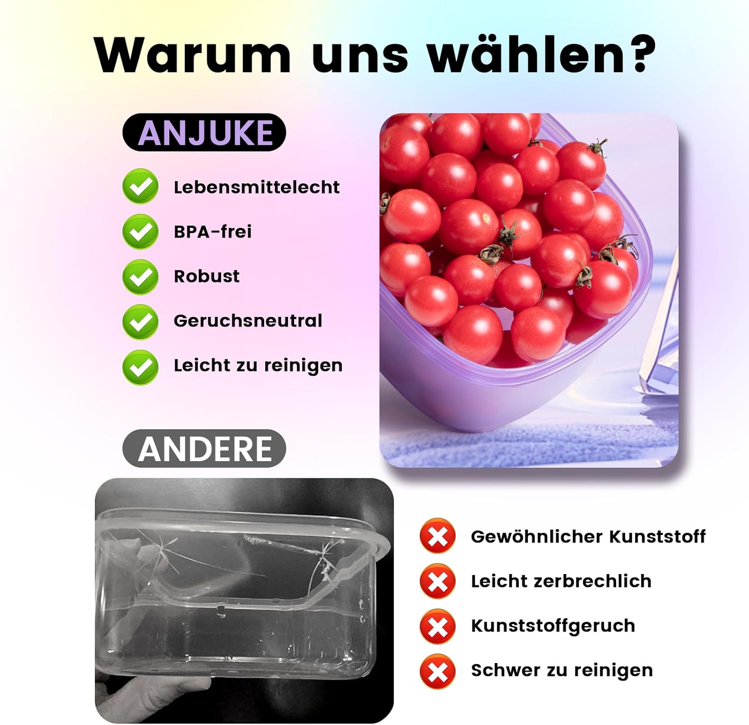 Meal-Prep-Boxen, 7 Stück, wiederverwendbare Frischhaltedosen mit Deckel, spülmaschinen-, mikrowellen- und kühlschrankgeeignet, BPA-frei, auslaufsicher (900 ml) – Bild 6