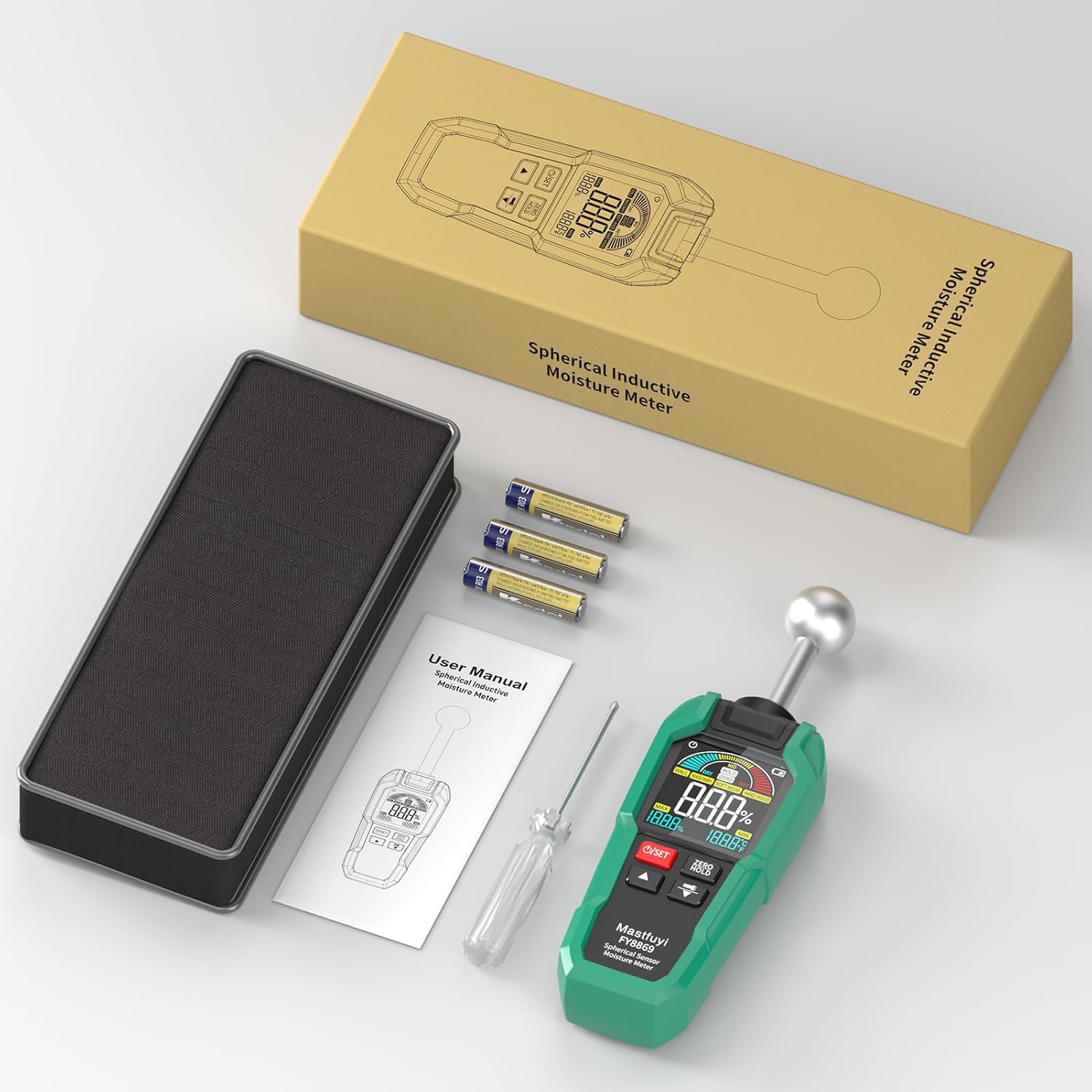 Feuchtigkeitsmesser, zerstörungsfreie Messung, Feuchtigkeitsmesser mit Farb-LCD und akustischem Alarm für Holz, Wand, Decke, Boden, Wohnmobil – Bild 8