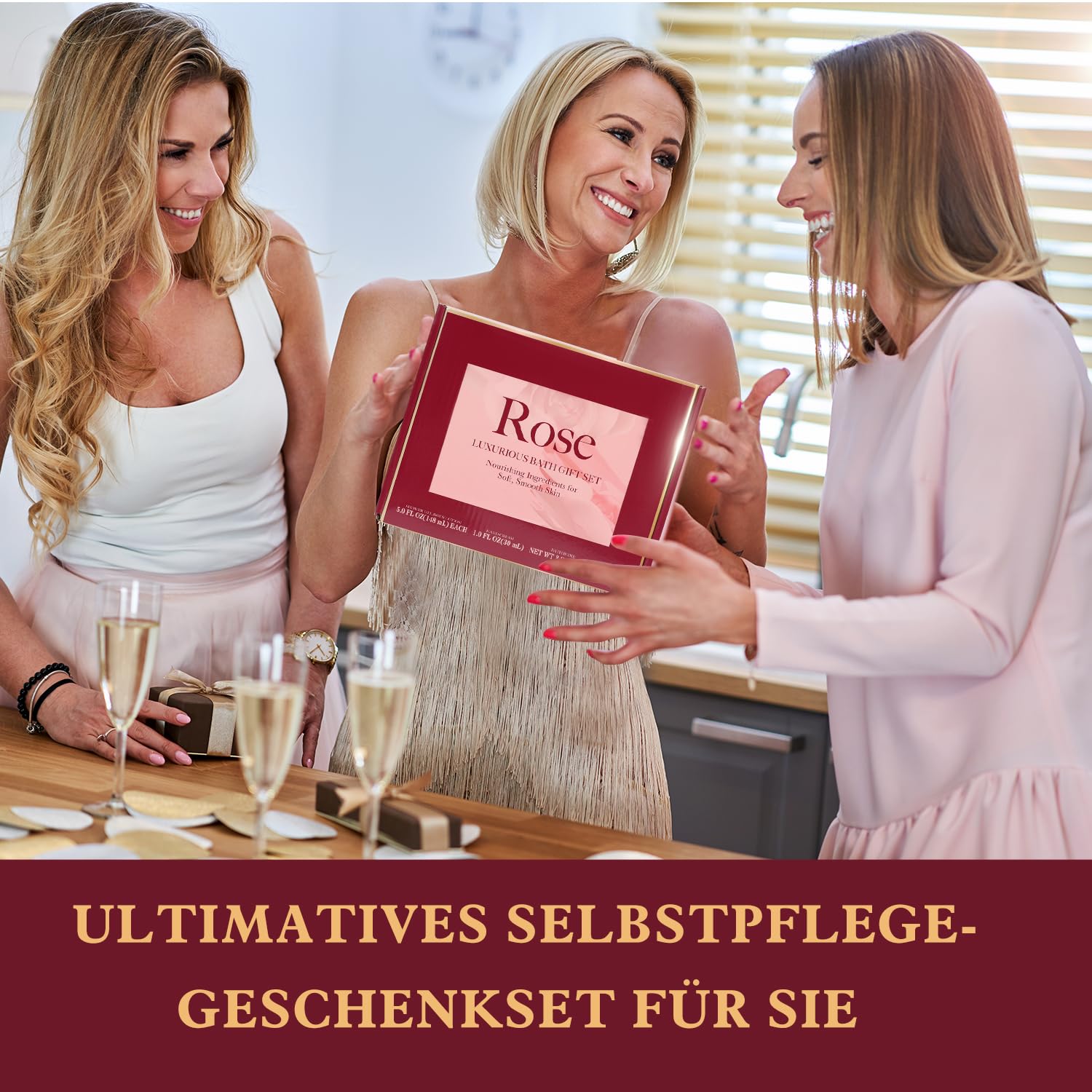 Spa Luxetique Spa-Geschenksets für Frauen, 6-teiliges Rosen-Badeset mit Becher, Geburtstagsbox, Geschenke für Sie – Bild 6