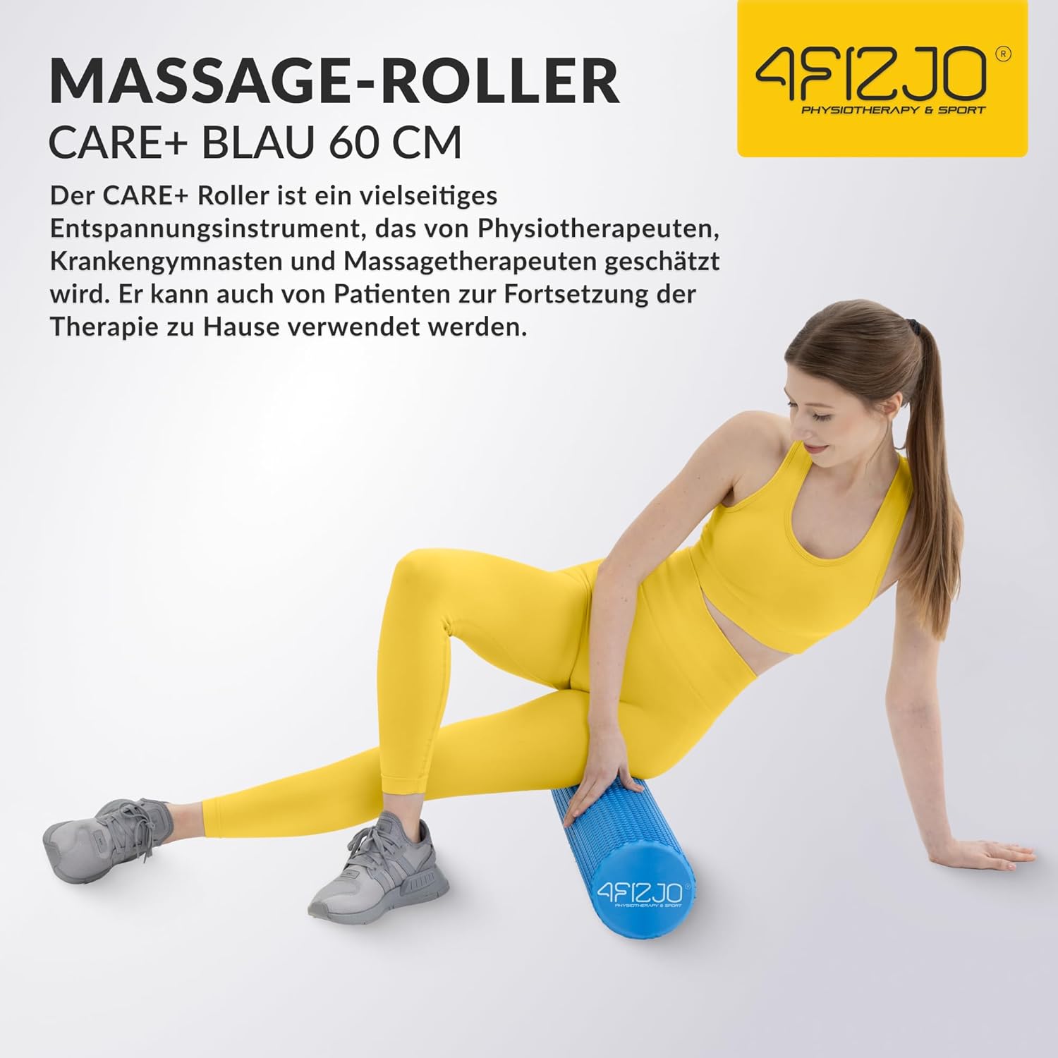 4FIZJO Faszienrolle mit Noppen aus EVA-Schaum, Durchmesser 15 cm, Länge 60 cm, Massagerolle, Rückenrolle, leicht, langlebig, mittlere Härte, Faszientraining, Massagetraining, blau – Bild 11