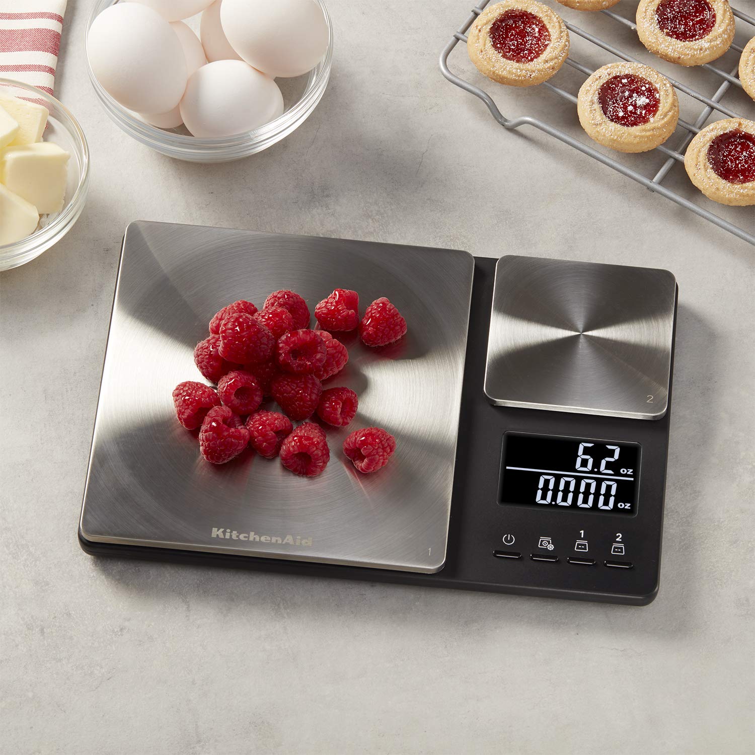 Digitale Lebensmittelwaage von KitchenAid mit zwei Plattformen, wiegt zwischen 5000 g und 500 g, schwarz, Einheitsgröße – Bild 4