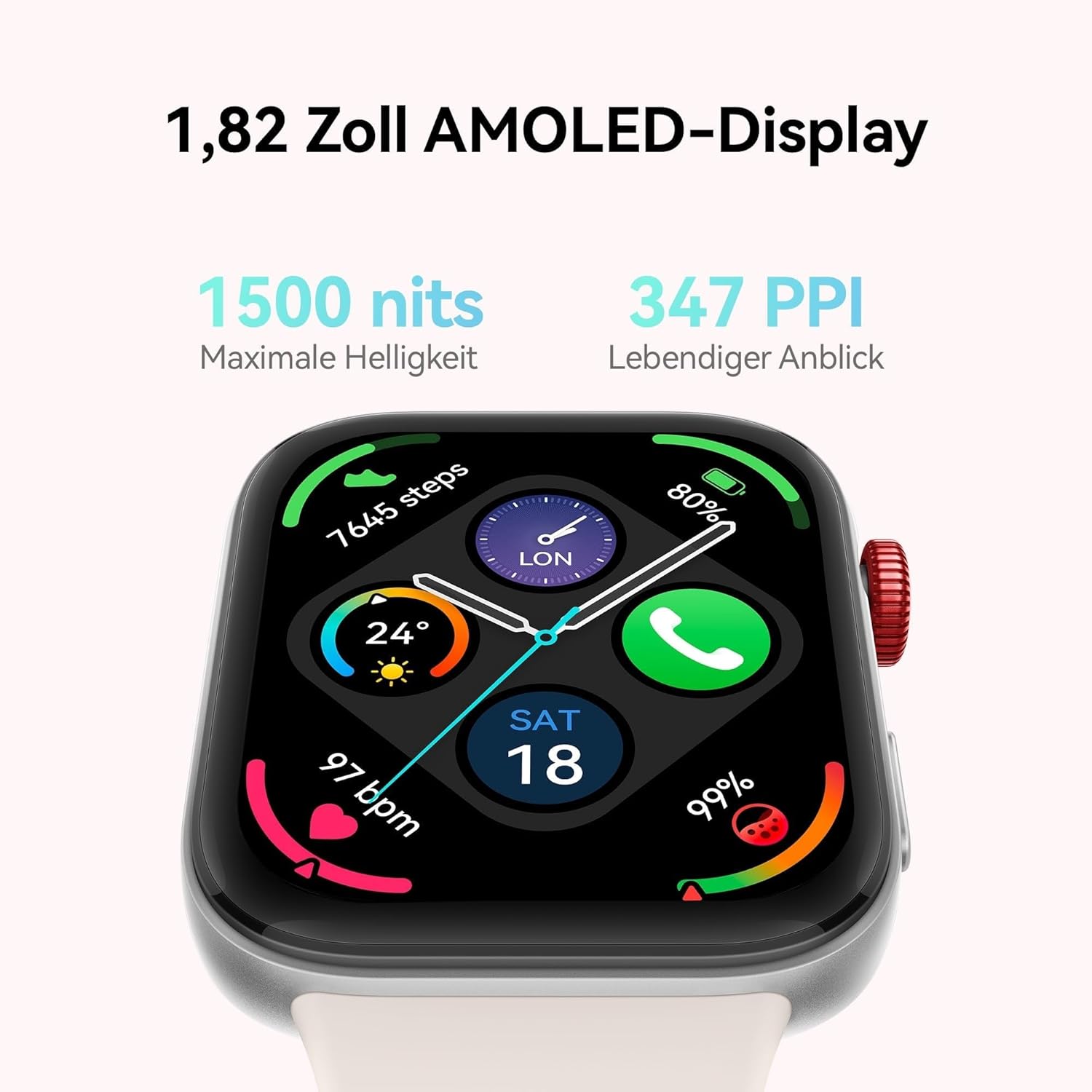 HUAWEI Watch FIT 3, 1,82 Zoll AMOLED-Display, ultraschlankes Design, Bluetooth-Anrufe, bis zu 10 Tage Akkulaufzeit, kompatibel mit iOS und Android, umfassendes Gesundheits- und Fitnessmanagement, GPS, Schwarz – Bild 3