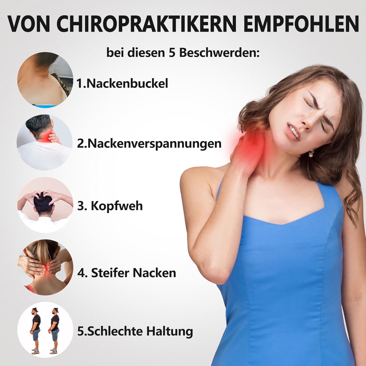 Reiteag Cloudy Neck, Neck Cloud Original, Nackendehner, orthopädischer Testsieger, Premium Nackenhöcker-Weg-Korrekturkissen, lindert Verspannungen und Steifheit im Nacken – Bild 2
