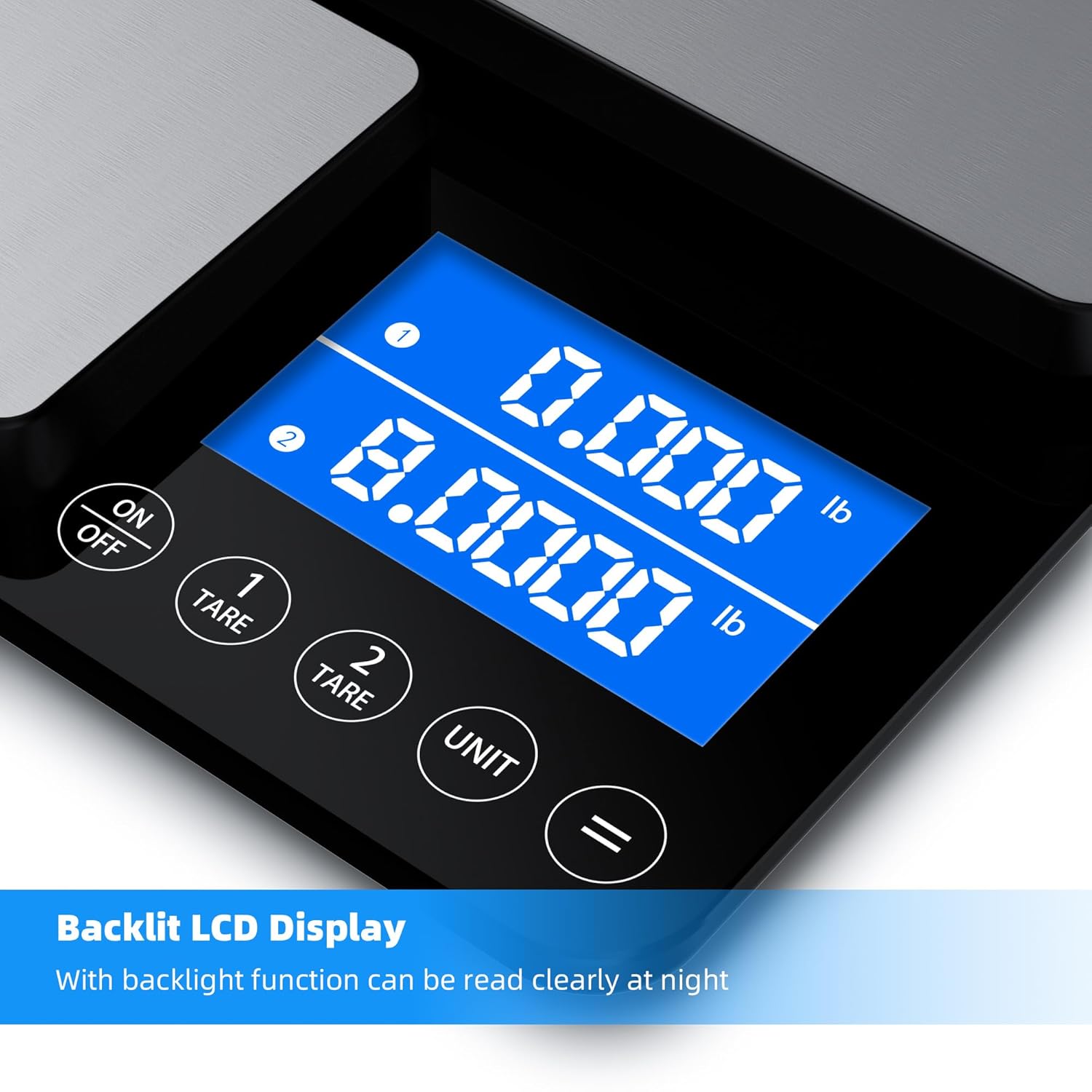 Diyife Küchenwaage mit 2 Plattformen, multifunktionale Küchenwaage digital 15 kg/1 g & 500 g/0,01 g, Präzisionswaage mit 7 Einheiten, LCD-Display, Tara-Abschaltautomatik, intelligente Gewichtskumulation – Bild 5
