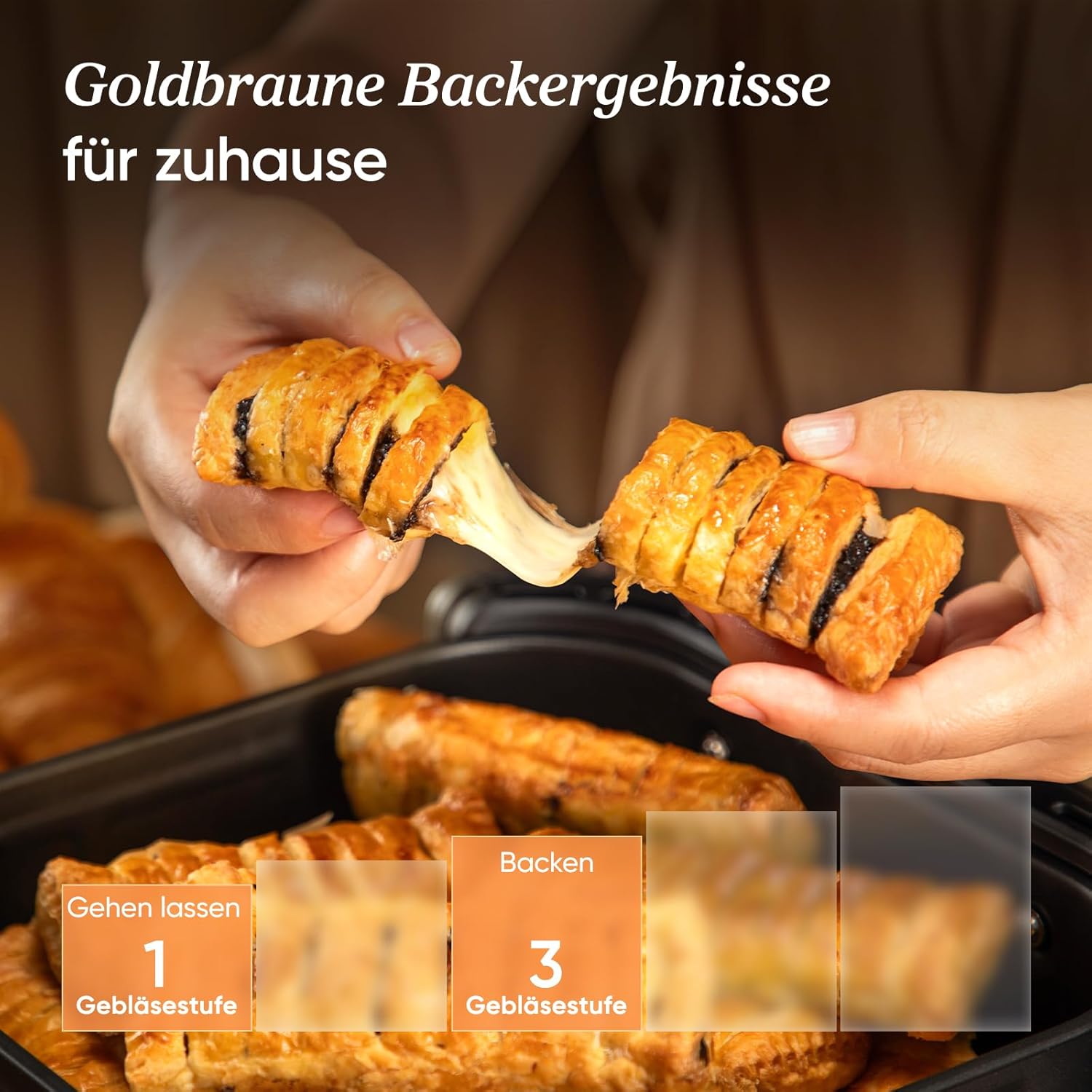 Cosori Turboblaze Heißluftfritteuse Airfryer, 9-in-1-Luftfritteuse XXL 6L, leiser Gleichstrommotor mit 5 Geschwindigkeitsstufen, Grillen, Backen, Fermentieren, Dörren, 87 Rezepte, 64 % Energieeinsparung, Weiß – Bild 3