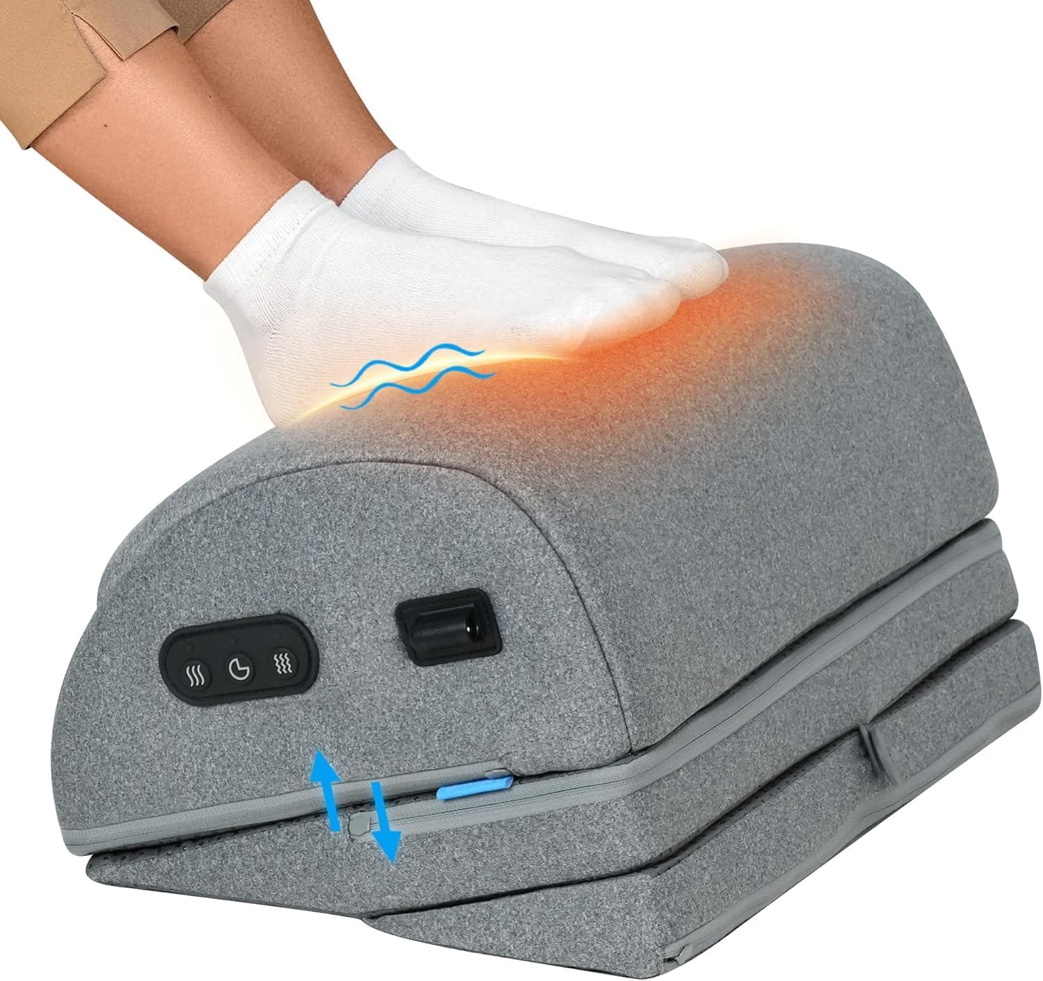 COMFIER Fußstützen-Schreibtisch mit Heizung und Vibration, verstellbarer Fußwärmer in 3 Höhen, ergonomische Wärme- und Massagefunktion für Büro, Gaming-Stuhl und Heimbüro