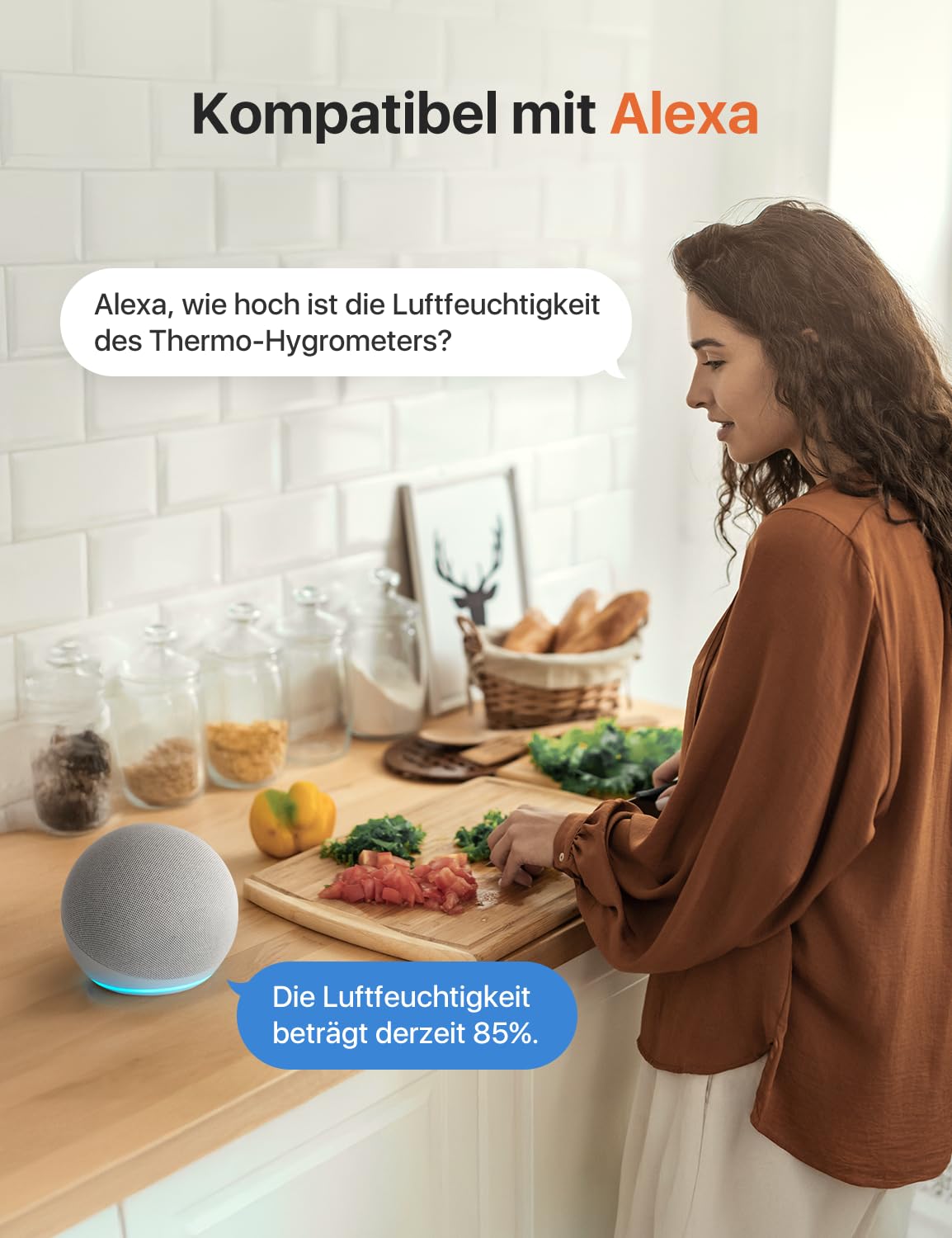 X-Sense WLAN-Thermometer-Hygrometer-Innenraumthermometer mit X-Sense-App, angepasster Komfortbereich, Thermo-Hygro-Datenlogger, Smiley-Anzeige, kompatibel mit Alexa, STH0A – nur mit Basisstation – Bild 9