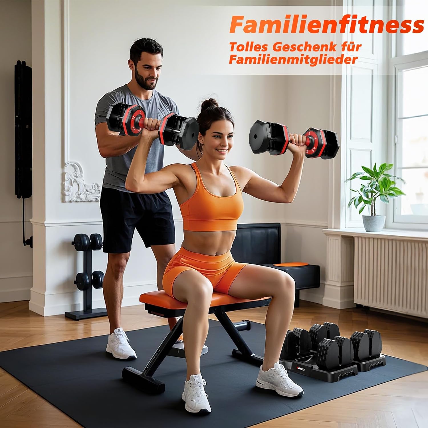 Rendpas verstellbares Hantelset | 5 & 10 Gewichtsstufen | 2–24,5 kg verstellbare Hanteln | Platzsparend für das Heim-Fitnessstudio – Bild 7