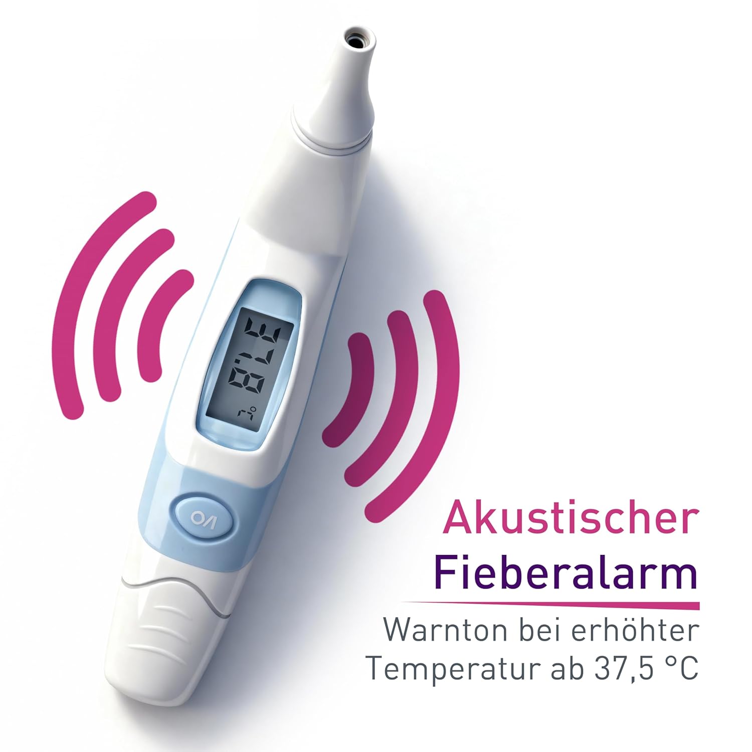 scala SC 8172 Infrarot-Ohrthermometer – Digitales Fieberthermometer für Kinder & Erwachsene – 3 Sekunden Messzeit, akustischer Fieberalarm & Speicher für 9 Messwerte – Bild 4