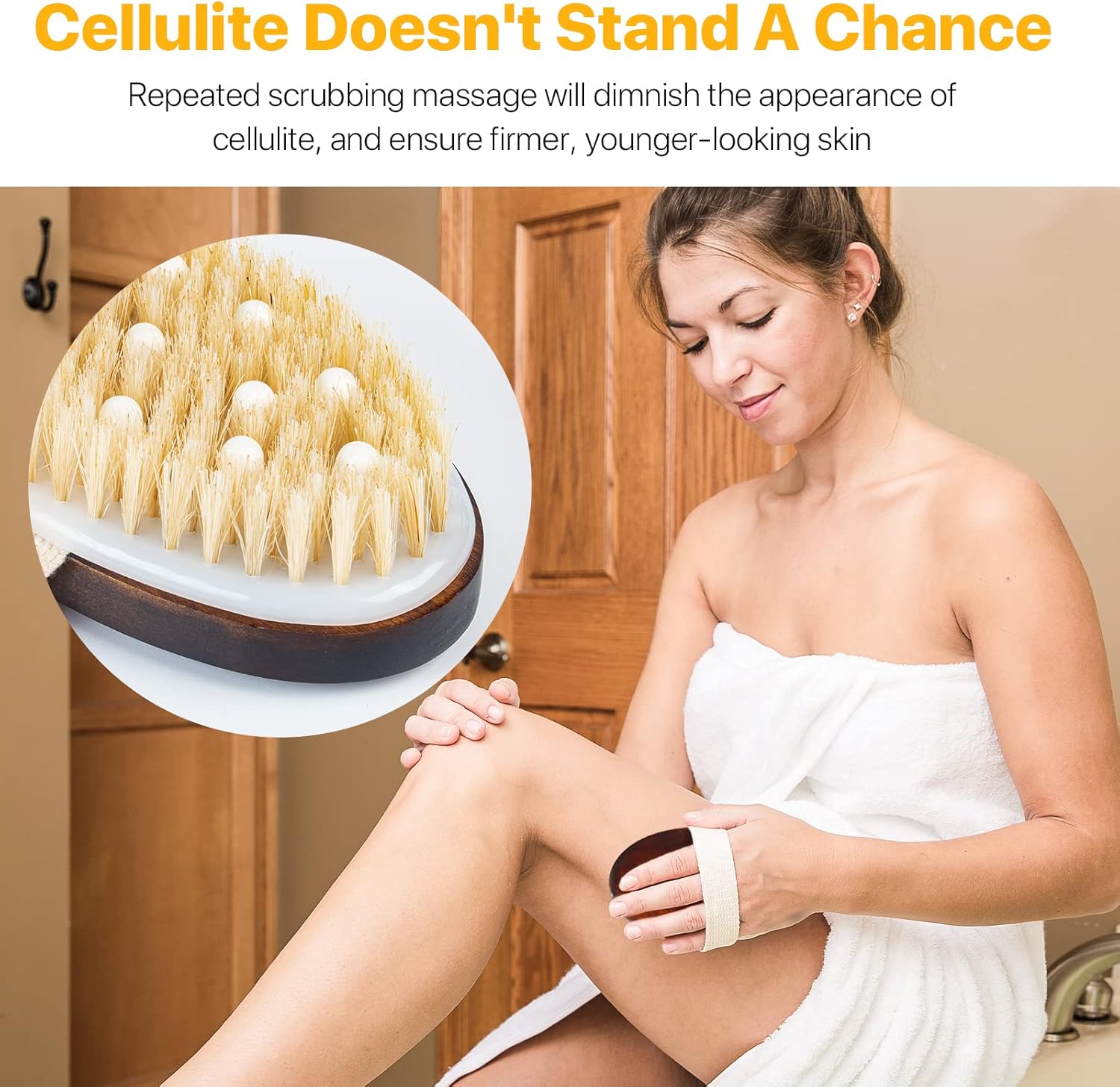 2er-Set Rückenbürste, Badebürste, Duschbürste mit langem Griff, Körperbürste, Peelingbürste, Naturborsten, Badebürste zur Entfernung abgestorbener Haut, Cellulite, verbessert die Lymphfunktionen – Bild 4