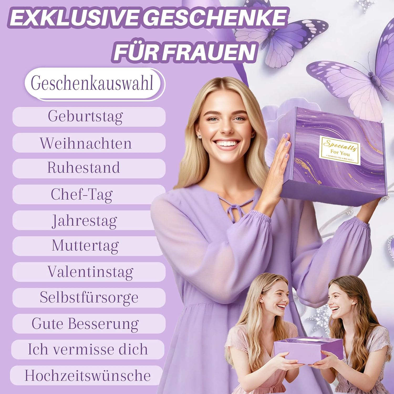 Geschenke für Mütter und Frauen, Geschenkset für beste Freundinnen, 12-teiliges Kuscheldeck-Geschenk mit 40-Unzen-Edelstahl-Weinbecher als Geburtstagsgeschenke für Mütter, Frauen, beste Freundin, Oma, Schwester – Bild 2